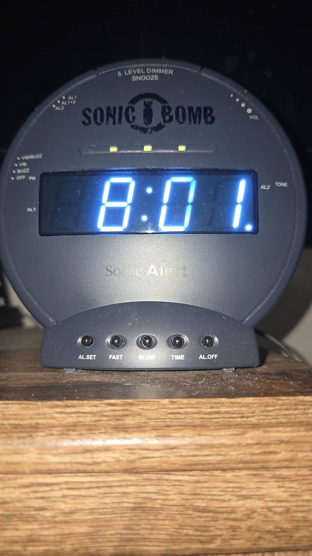 Sonic Bomb Dual Extra Loud Alarm Clock with Bed Shaker, Black | Sonic Alert Vibrating Alarm Clock Heavy Sleepers, Battery Backup | Wake with a Shake customer photo 2