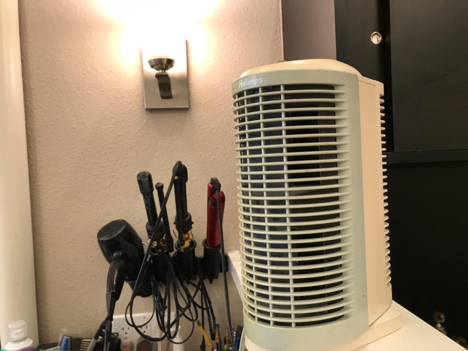 Holmes True HEPA Allergen Remover Mini Tower Air Purifier with Optional Ionizer | Small Space Air Purifier, White (HAP706-NU-1) customer photo 2