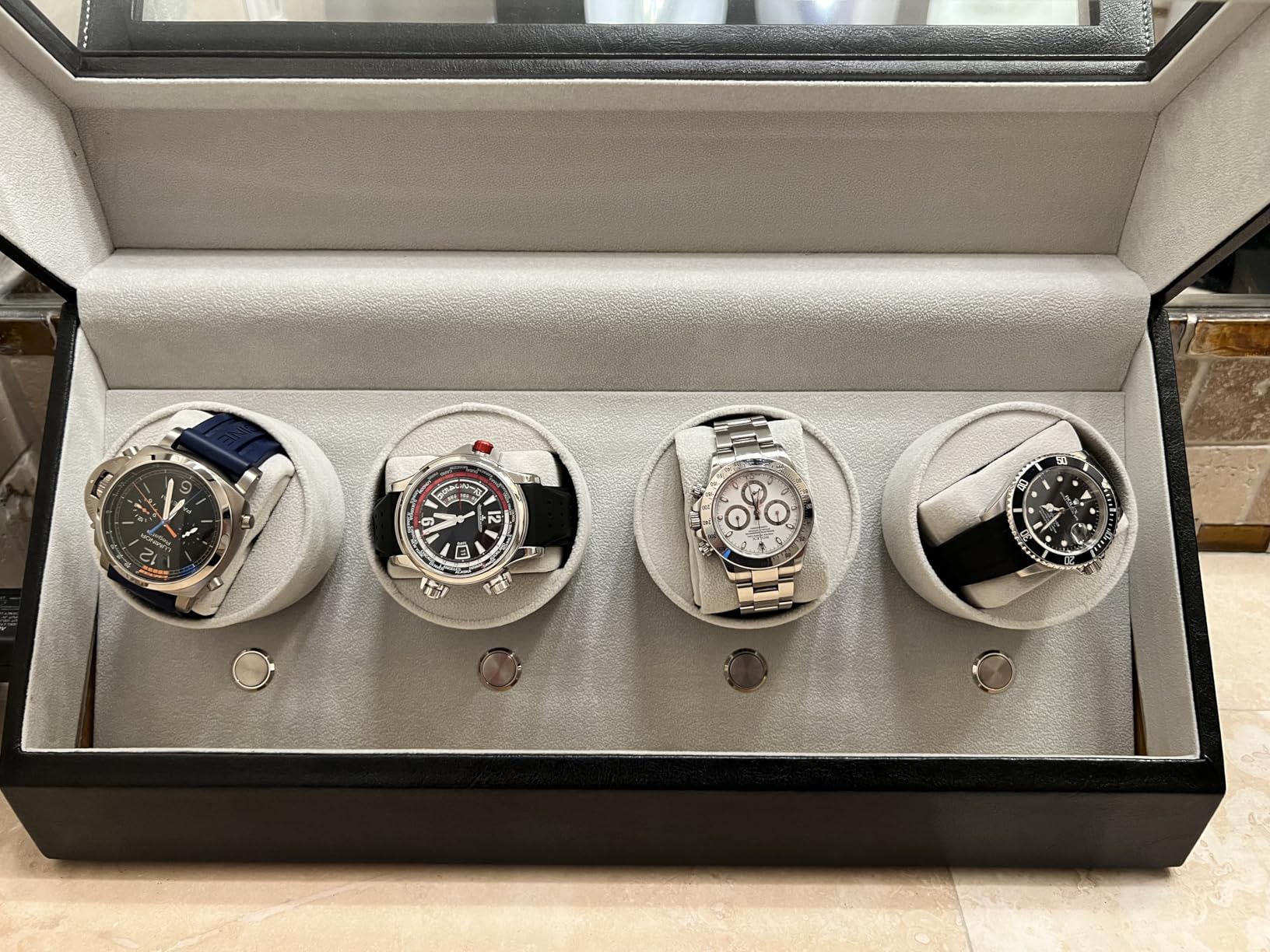 Watch Winder for Automatic Watches - Quad Watch Winders for Rolexs - Japanese Motor - Multiple Settings - Zero Magnetization customer photo 2
