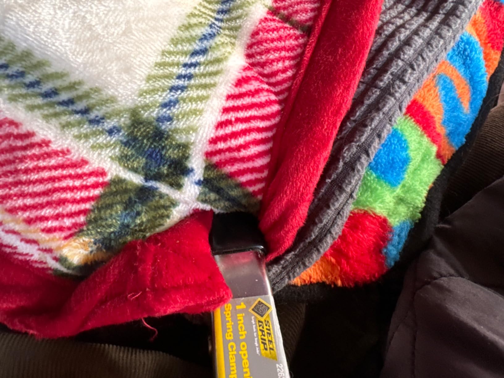 Heated Car Blanket - 12V Electric Travel Blanket for Car, Truck, SUV or RV - Portable Heated Throw for Road Trips, Camping or Winter Emergency Kit for Cold Weather Travel by Stalwart (Black Plaid) customer photo 2