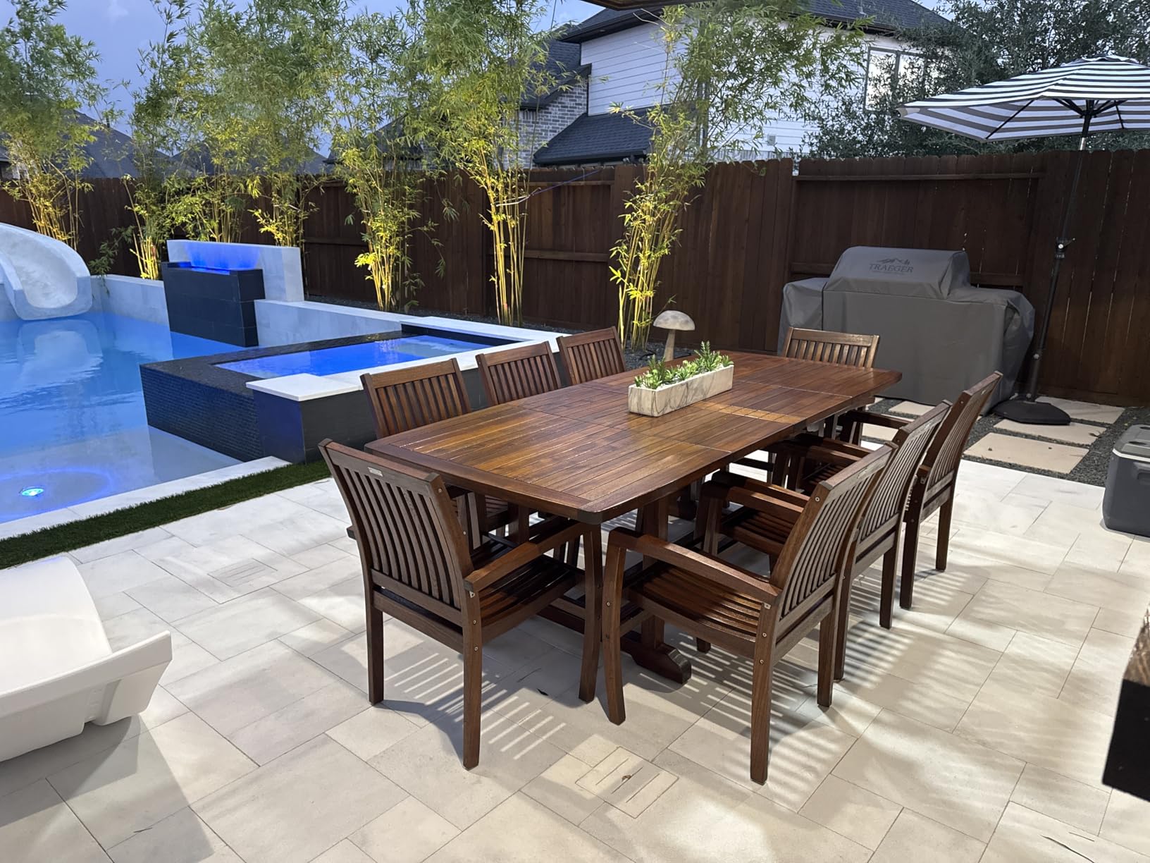 Outdoor Patio Furniture. New 9pc Indonesian Grade-A Teak Dining Set - Rectangle 95