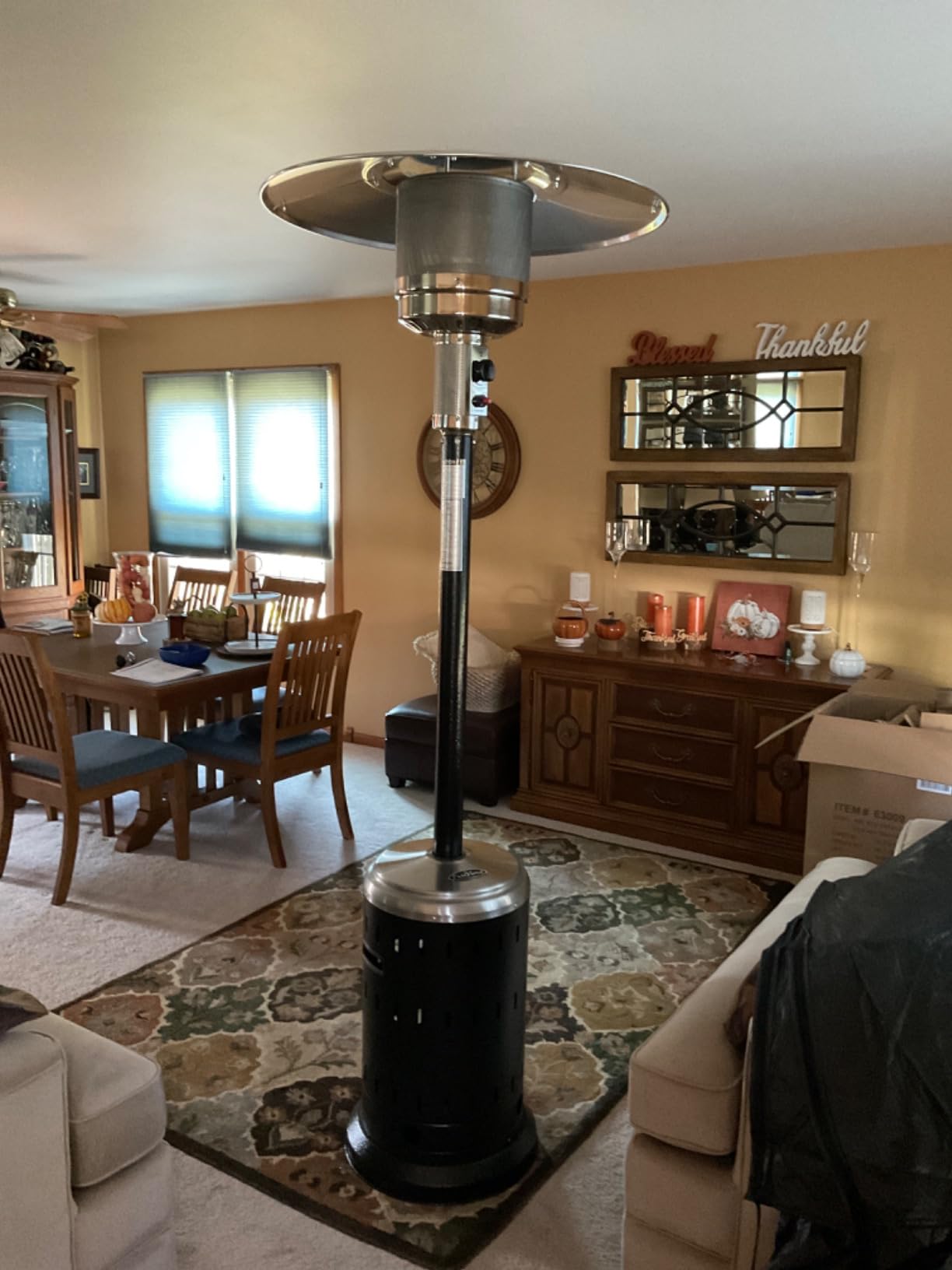 Fire Sense 61130 All Seasons Patio Heater With Wheels 48,000 BTU Output Electronic Ignition System Portable Outdoor Propane Heater, Aqua Blue customer photo 1