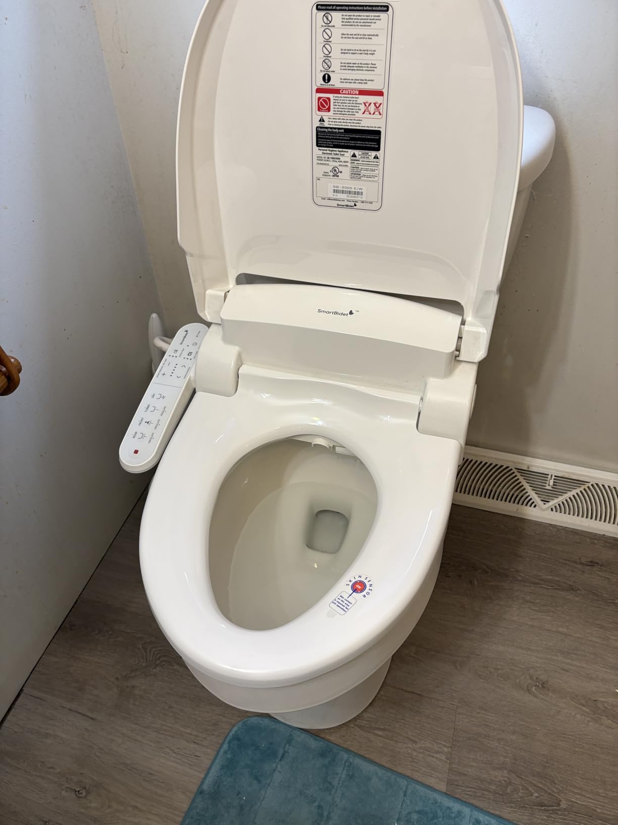 SmartBidet SB-2000 Smart Bidet Electric Bidet Toilet Seat with Heated Seat, Warm Water, Air Dryer - Side Control Panel, Elongated customer photo 2
