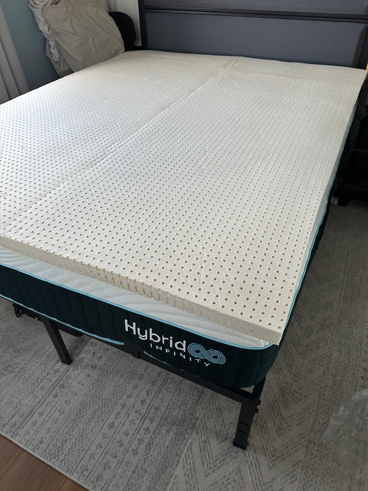 Pure Green Natural Latex Mattress Topper - Soft - 2 Inch - Queen Size (GOLS Certified Organic) customer photo 2
