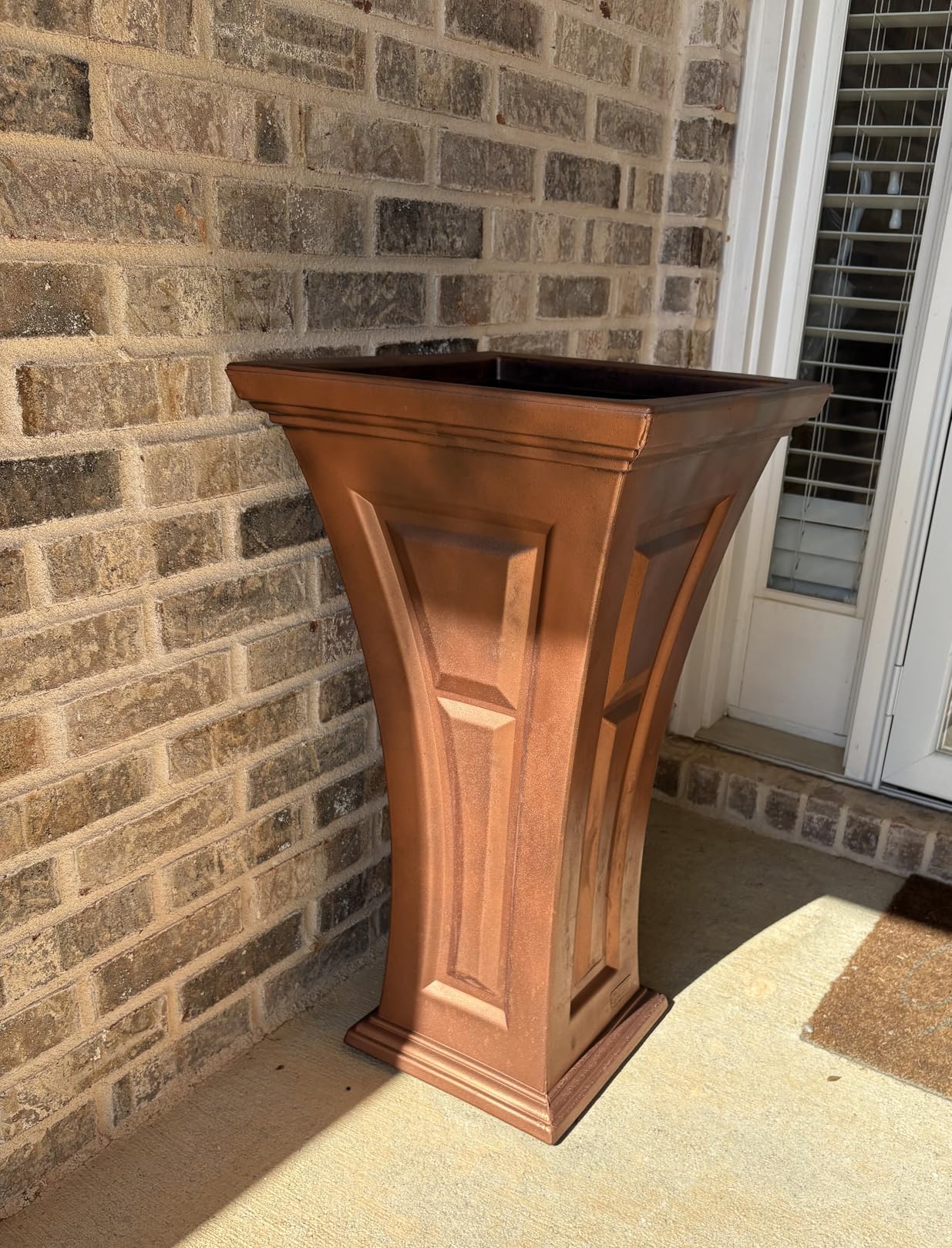 FCMP Outdoor Heritage Self-Watering Planter (2-Pack) - Set of 2 Large Planters for Porch, Patio, Outdoor/Indoor (HP3000-BLK-2) Black (28.5-inch Tall) customer photo 2