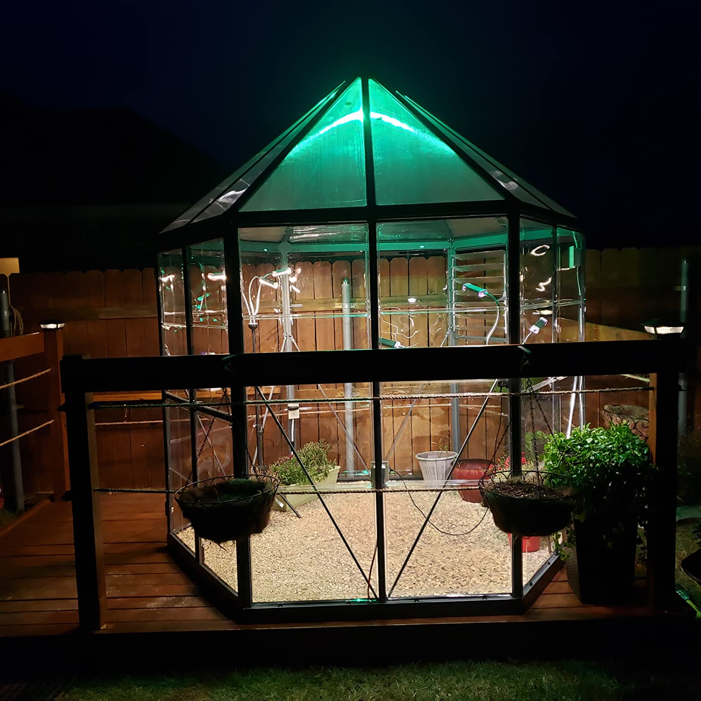 Palram - Canopia Oasis 7 Ft. x 8 Ft. Hexagon Greenhouse Kit Hobby DIY Walk In Green House Heavy Duty Polycarbonate with Aluminium Frame, with Lockable Door and Vent for Garden, Gutter, Backyard customer photo 2