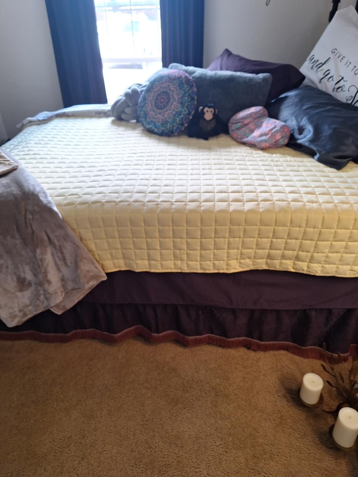 YnM 15lbs Weighted Blanket for Adults, Heavy Bed Throw Blanket with Cooling Glass Beads for All Season Use, Ideal for ~90lbs (48x72 Inches, Twin/Full, Dark Grey) customer photo 2