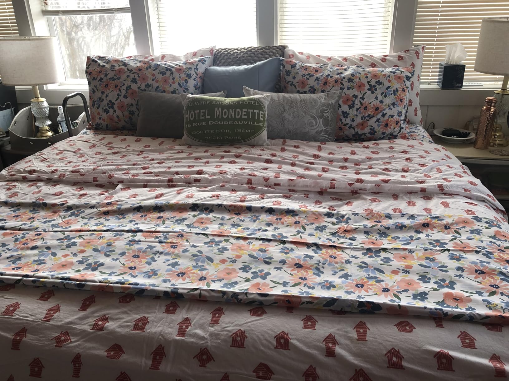 Feather & Stitch Softest 100% Cotton Sheets, 300 Thread Count Percale Weave Bedding, 16