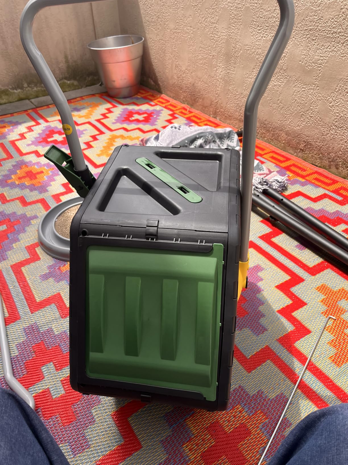 Miracle-Gro Large Dual Chamber Compost Tumbler, 55.4 Gallons - Easy-Turn, Fast-Working System - All-Season, Heavy-Duty, High Volume Composter with 2 Sliding Doors (2 x 27.7 gallons) customer photo 2