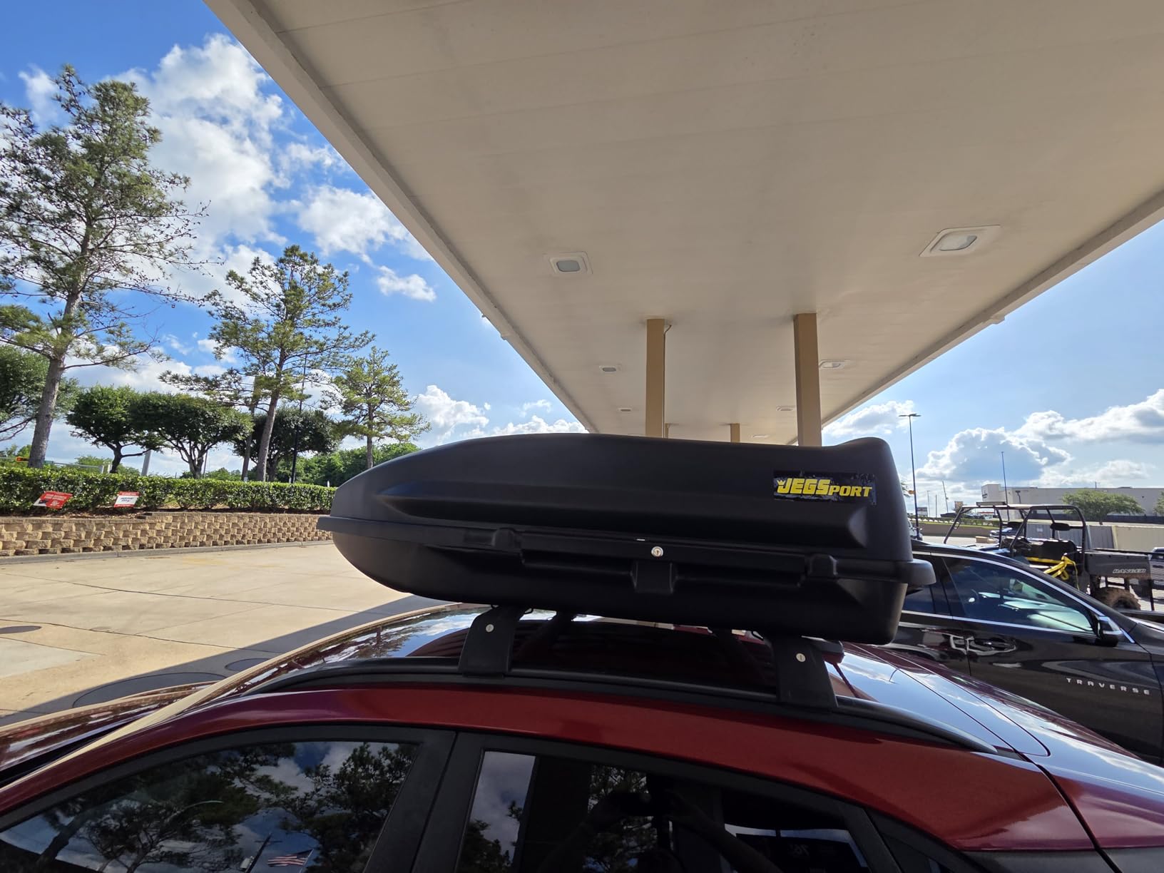 JEGS Rooftop Cargo Carrier for Car Storage - Large Roof Rack Style Carrier - Heavy Duty Weatherproof Storage - Made in USA - 18 Cubic Ft customer photo 2