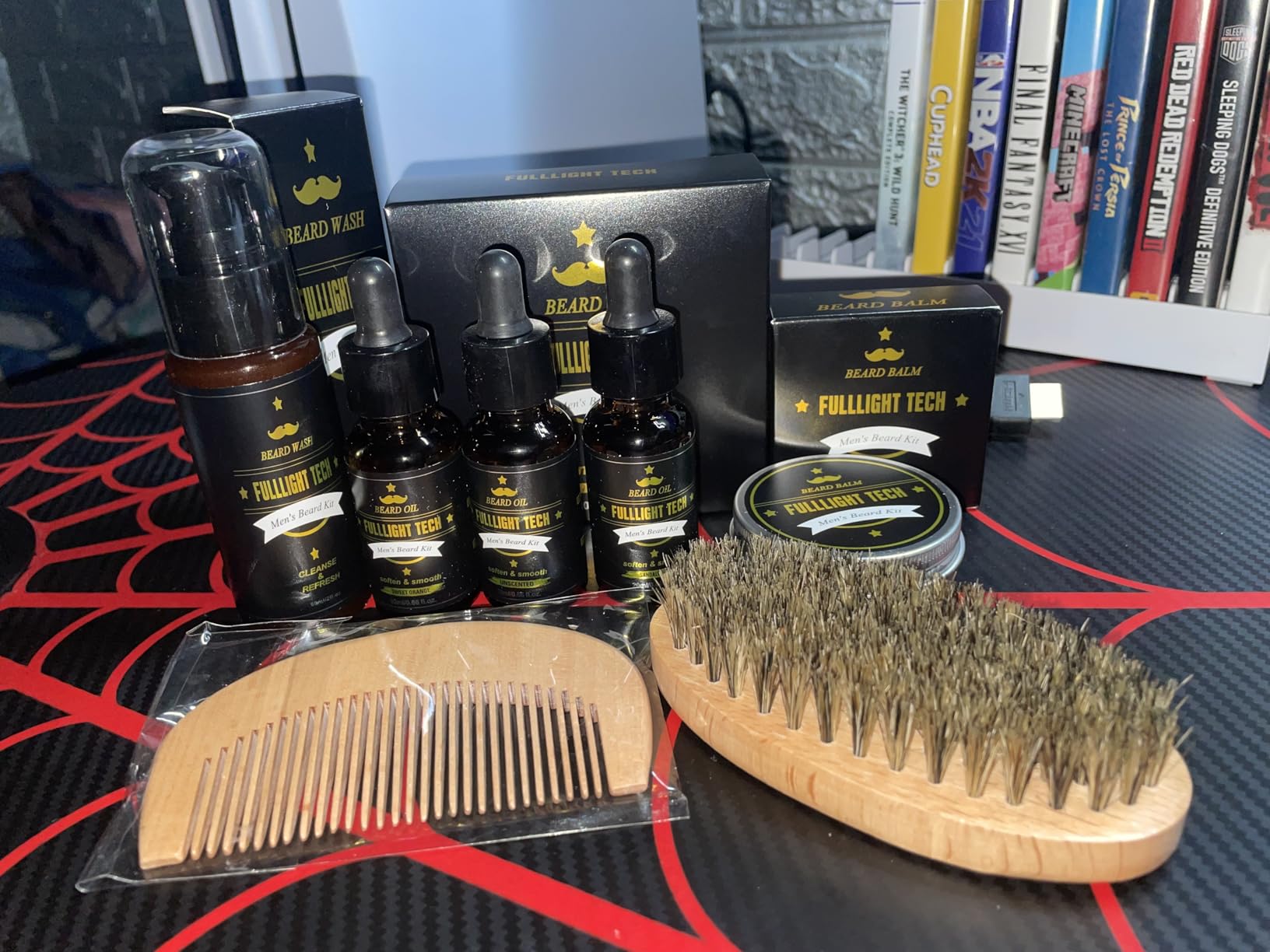 Beard Kit for Men Grooming & Care W/3 Pack Beard Oil, Wash, Balm, Comb, Brush, Scissors,Anniversary Valentines Birthday Fathers Gifts Idea for Husband Him Boyfriend Dad Men Christmas Stocking Stuffers customer photo 2