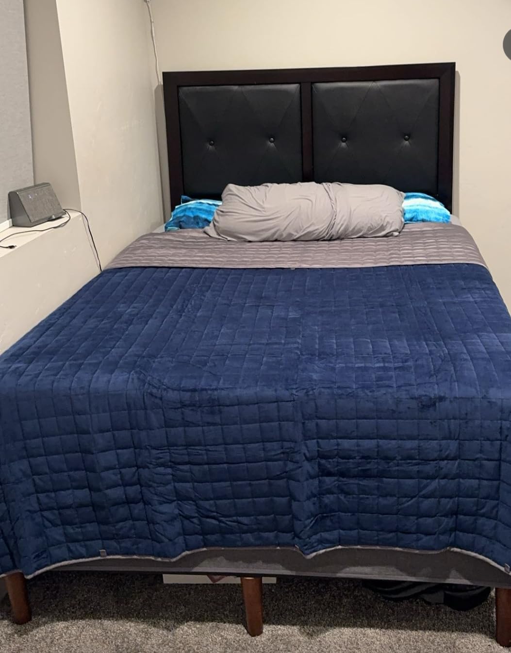 YnM Cooling Weighted Blanket for Adults, 15lbs Heavy Bed Throw for One Person of 140lbs, Perfect for Hot Sleepers or Warm Climates with Rayon/Glass Beads(48x72 Inches,Twin/Full Bed, Sea Grass) customer photo 1