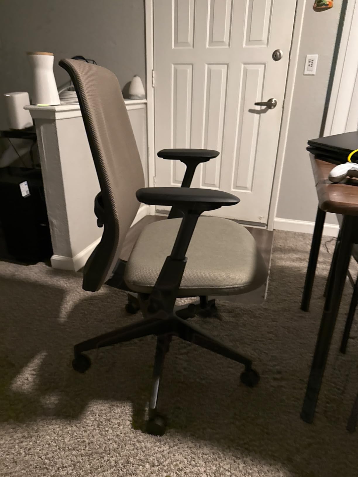 Soji Office Chair with Ergonomic Adjustments and Lumbar Support, Adjustable Desk Computer Chair with Flexible Mesh Back for Home Office Furniture, Carbon customer photo 1