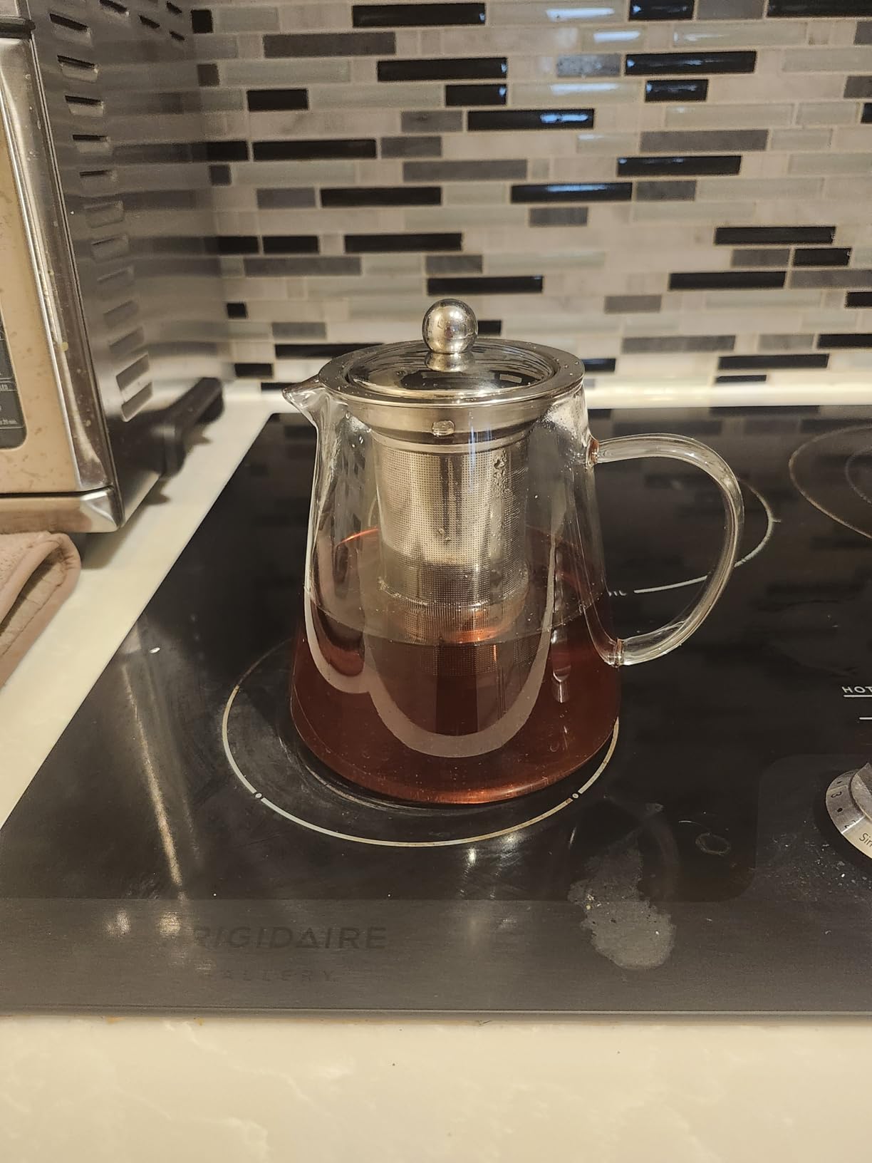 TMOST Glass Teapot with Infuser Tea Pot 950ml/32oz Tea Kettle Stovetop Safe Blooming and Loose Leaf Tea Maker Set (32oz/ 950ml) customer photo 1
