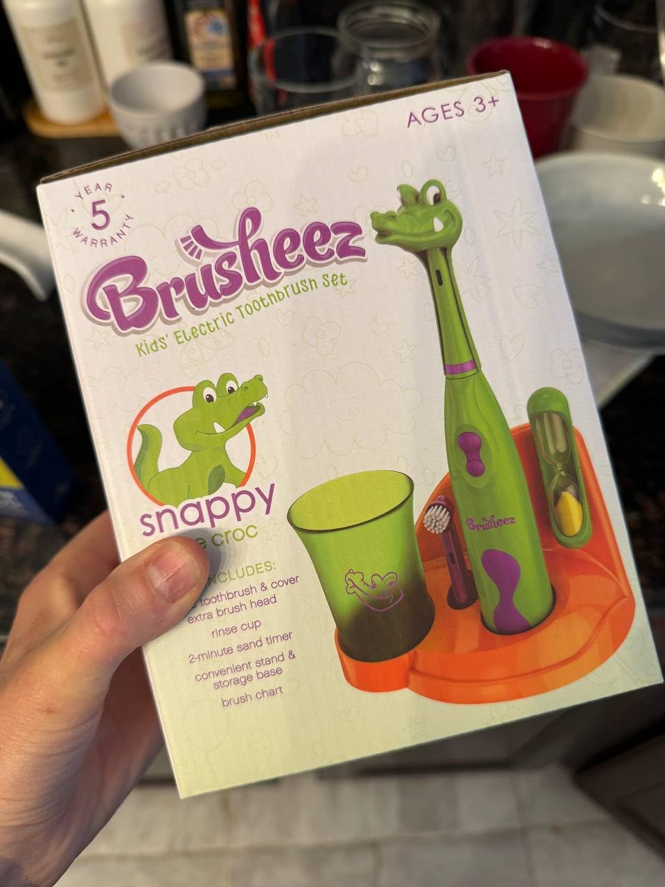 Brusheez Kids' Electric Toothbrush Set - Safe & Effective for Ages 3+ - Parent Tested & Approved with Gentle Bristles, 2 Brush Heads, Rinse Cup, 2-Minute Timer, & Storage Base (Sparkle the Unicorn) customer photo 1