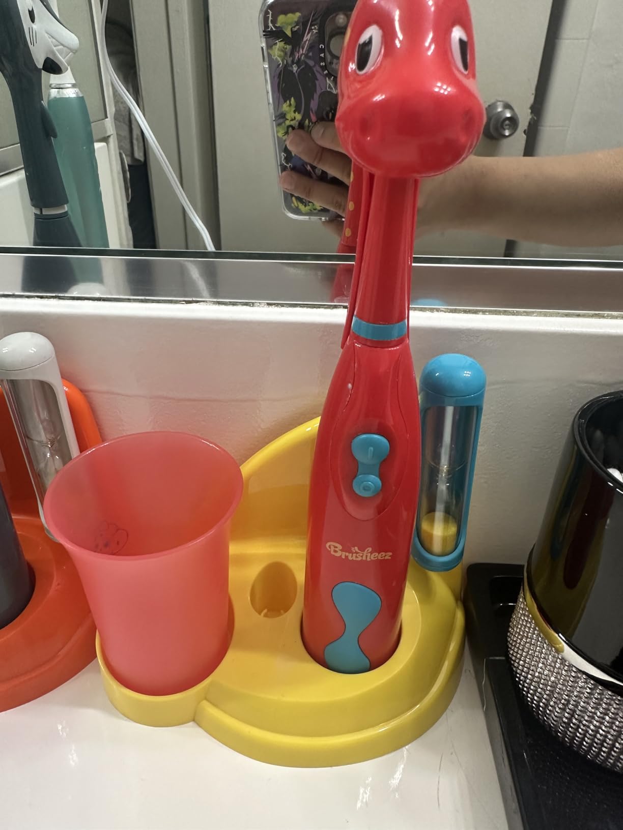Brusheez Kids' Electric Toothbrush Set - Safe & Effective for Ages 3+ - Parent Tested & Approved with Gentle Bristles, 2 Brush Heads, Rinse Cup, 2-Minute Timer, & Storage Base (Sparkle the Unicorn) customer photo 2
