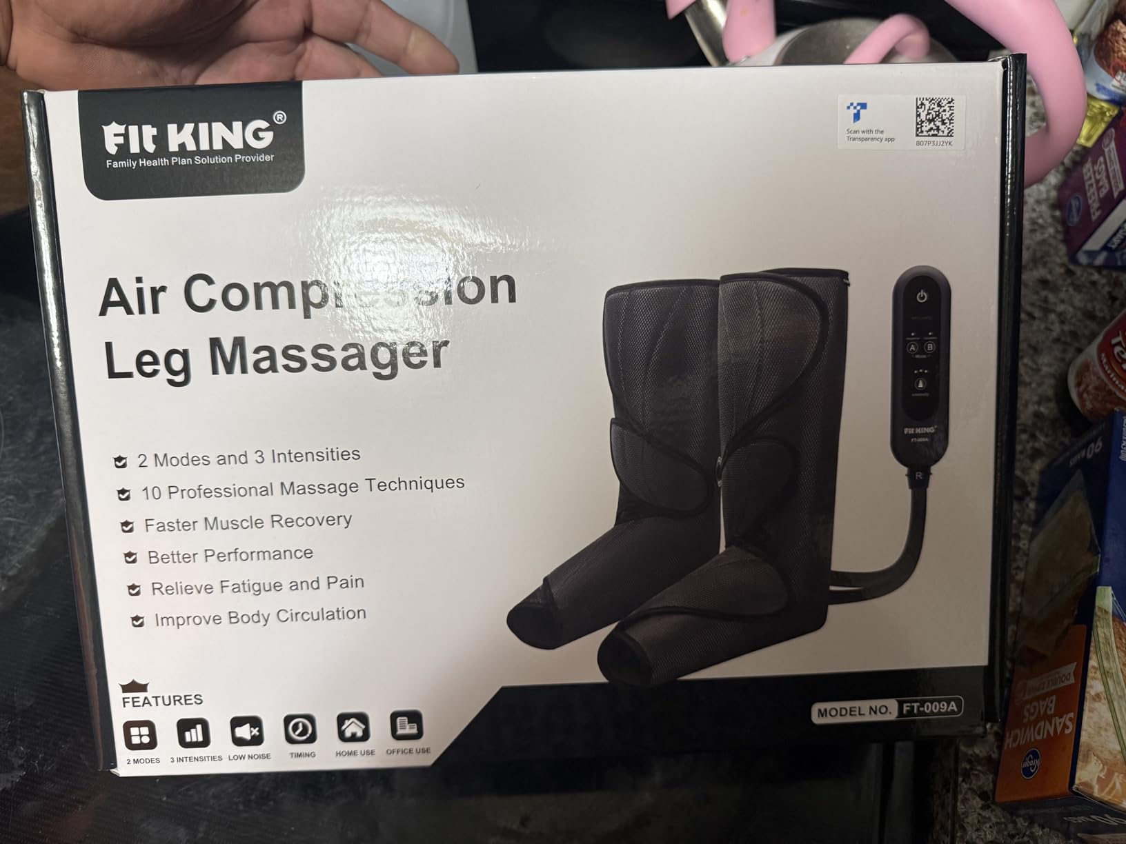 FIT KING Leg Massager for Circulation and Pain Relief, Air Compression Leg and Foot Massager to Relieve Pain Swelling Edema with 2 Size Extensions customer photo 2