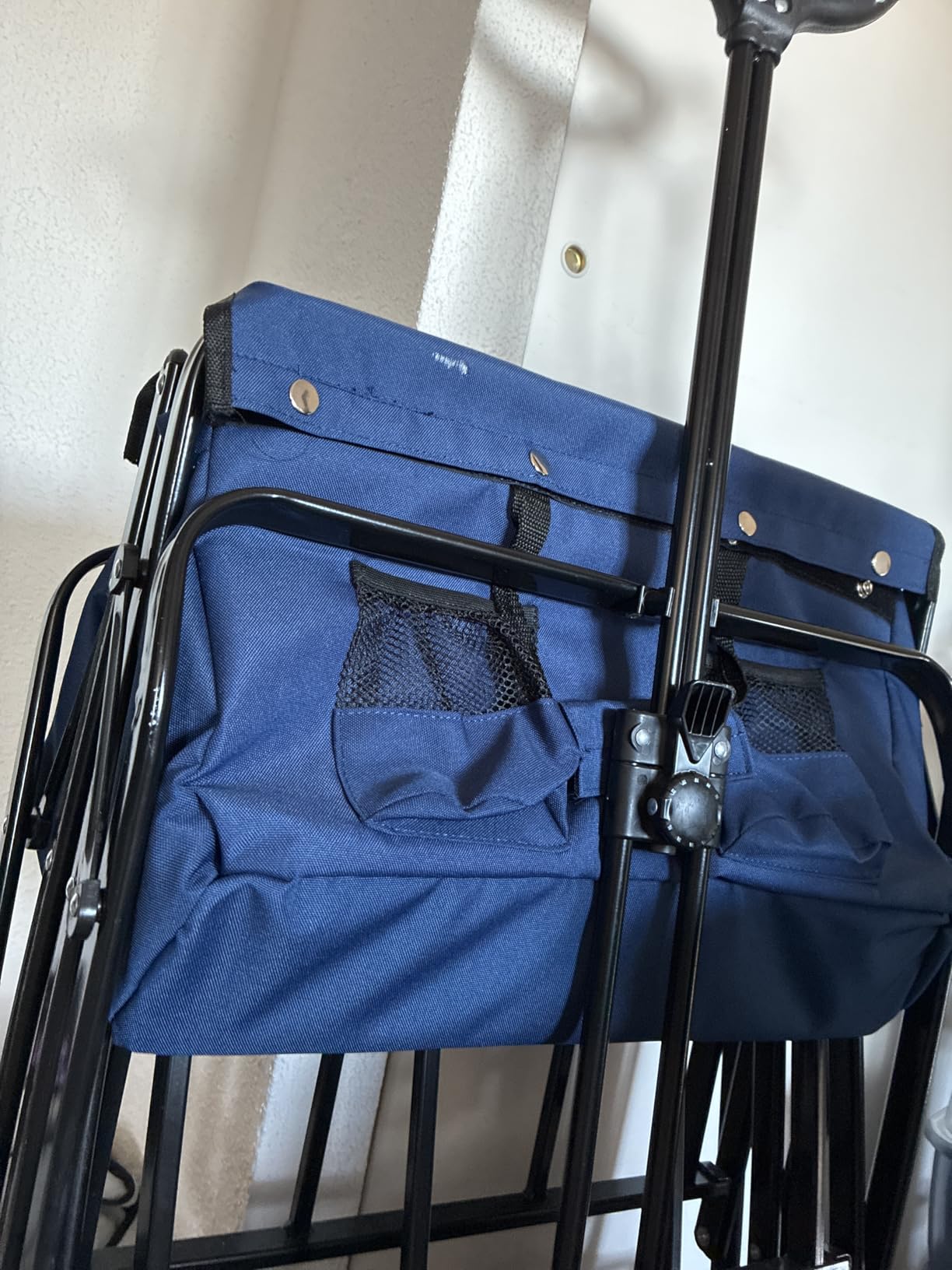 BEAU JARDIN Folding Push & Pull Beach Wagon 500 lbs Collapsible Foldable Wagons with Push Handle All Terrain Wheels Grocery Utility Camping Skiing Ice Fishing Sports Garden Wagon Cart Blue customer photo 1