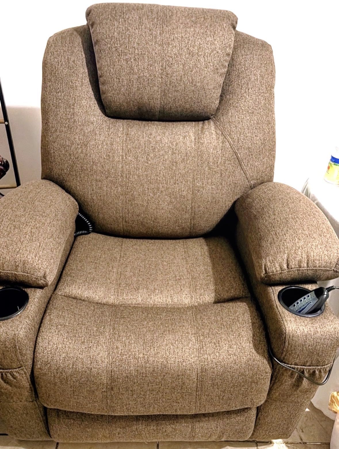 MCombo Power Lift Recliner Chair for Elderly, Lift Chair with Heat and Massage, FSC Certified, USB&Type C Ports, Cup Holders, Fabric 7040 (Medium, Gray) customer photo 1