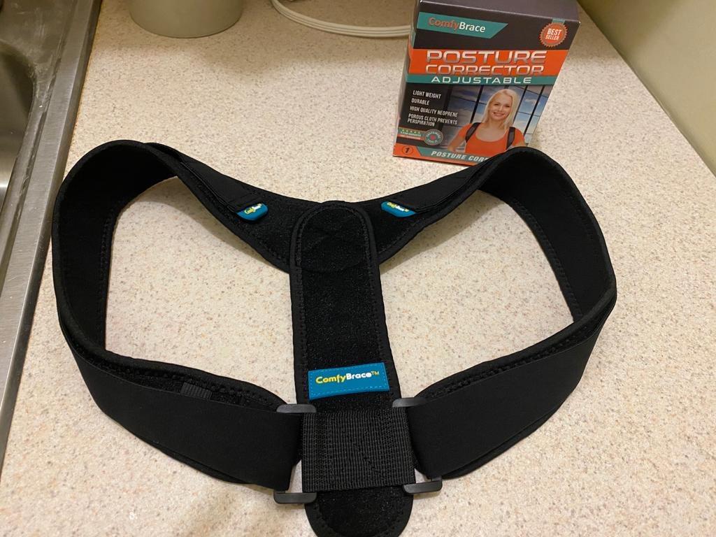 ComfyBrace Posture Corrector-Back Brace for Men and Women- Fully Adjustable Straightener for Mid, Upper Spine Support- Neck, Shoulder, Clavicle and Back Pain Relief-Breathable customer photo 2
