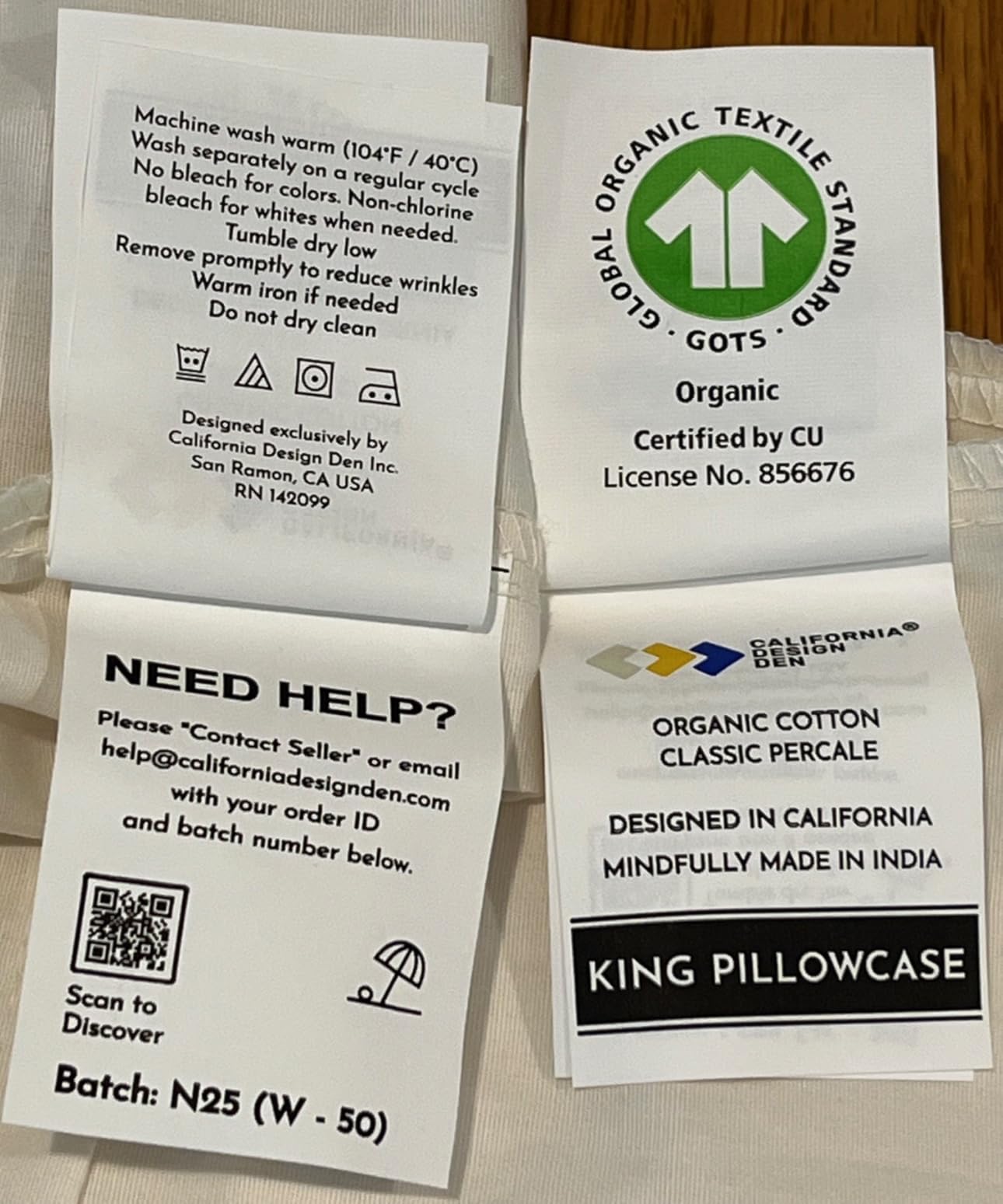 California Design Den Queen Sheet Set - Soft 100% Organic Cotton Sheets with Deep Pockets, Crisp Percale, Breathable and Durable Bedding Set - White customer photo 2