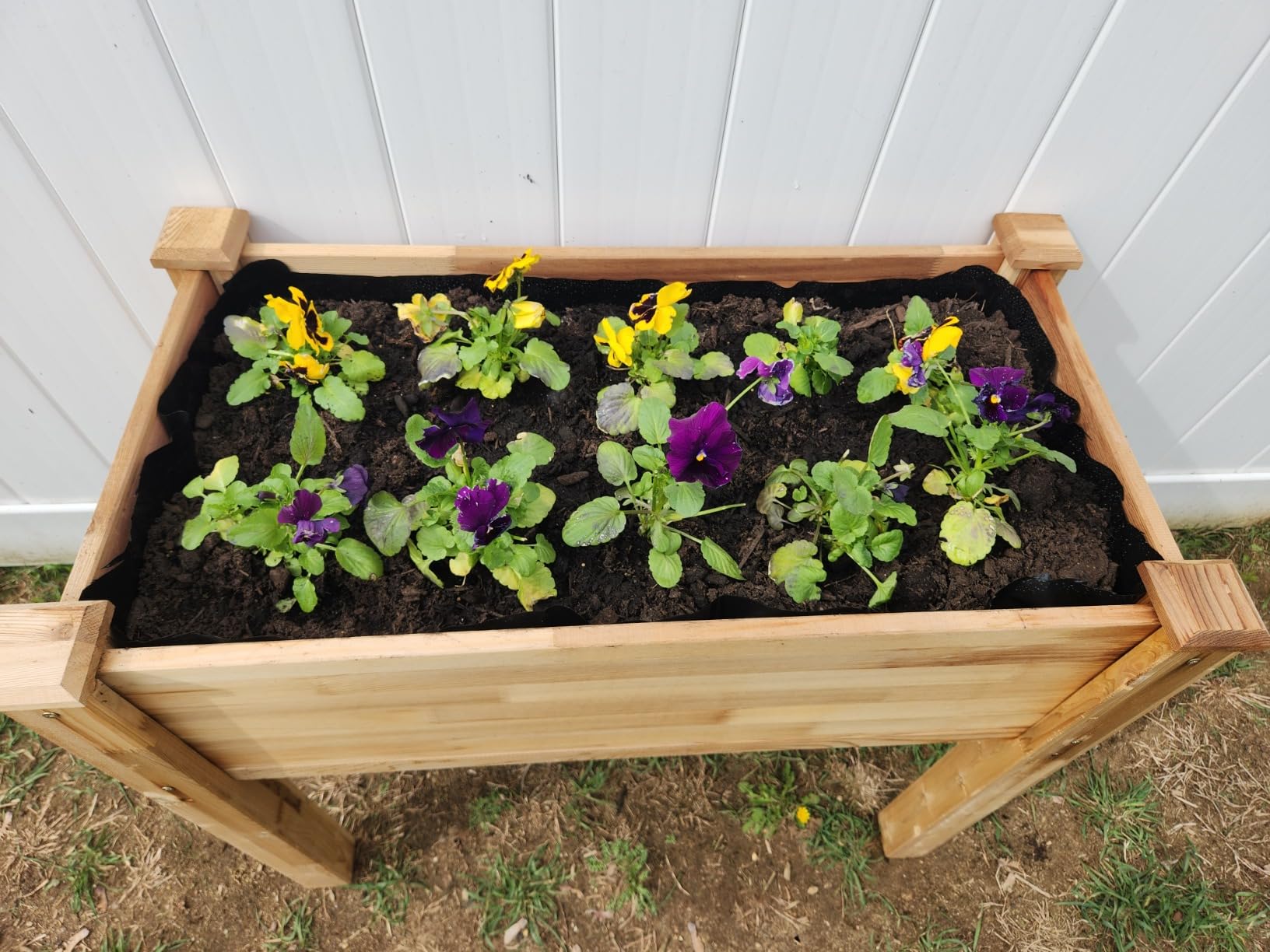 Jumbl, Cedar Raised Garden Bed, Elevated Wood Planter for Growing Fresh Herbs, Vegetables, Flowers, Succulents - 72x23x30