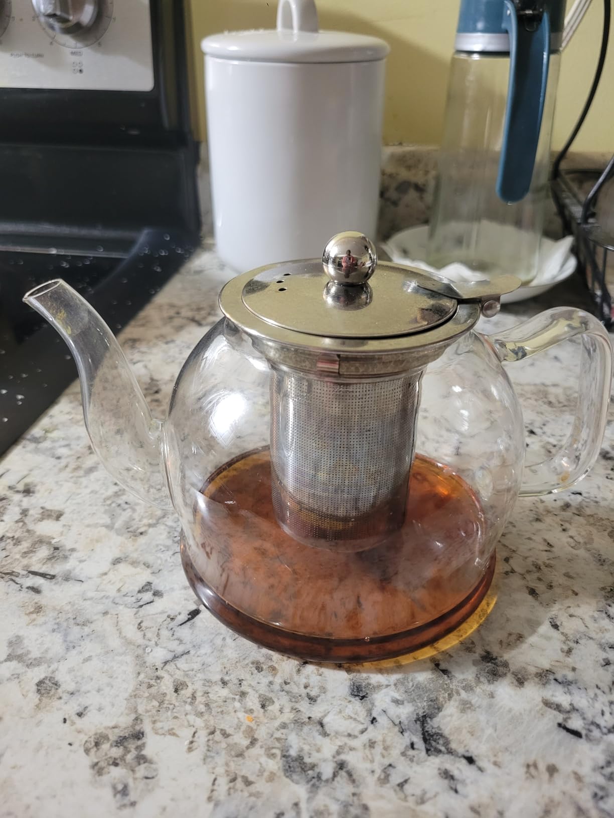 Teabloom Dublin Glass Teapot - Premium Borosilicate Glass with Removable Stainless Infuser - Stovetop Safe - Ideal for Loose Leaf Tea - Tea for Two - 27 oz. / 800 ml (2-3 Cups) customer photo 1