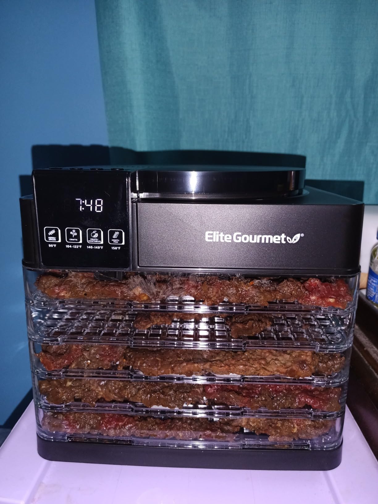 Elite Gourmet Food Dehydrator, Stainless Steel Trays Food Dehydrator, Adjustable Temperature Controls, Jerky Herbs Fruit Veggies Snacks customer photo 2