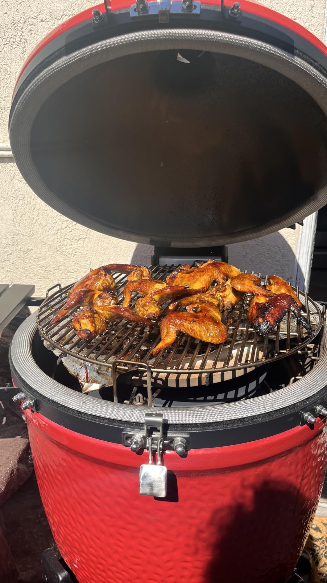 Kamado Joe Classic Joe Series III 18-inch Charcoal Grill & Smoker, Red, with Cart, Side Shelves, Grill Gripper, and Ash Tool, 3 Tier Cooking System, Stainless Steel Cooking Grates customer photo 2