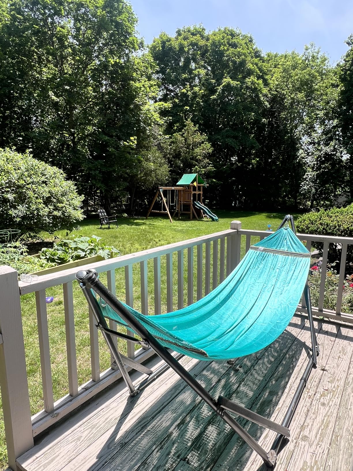 Tranquillo Universal Hammock Stand 600 lbs Capacity, Instant 20s Foldable, 3-Year Warranty Hammock with Stand, 2 Person Camping Revolutionary Portable No Screws, Premium Hammocks, Black customer photo 2
