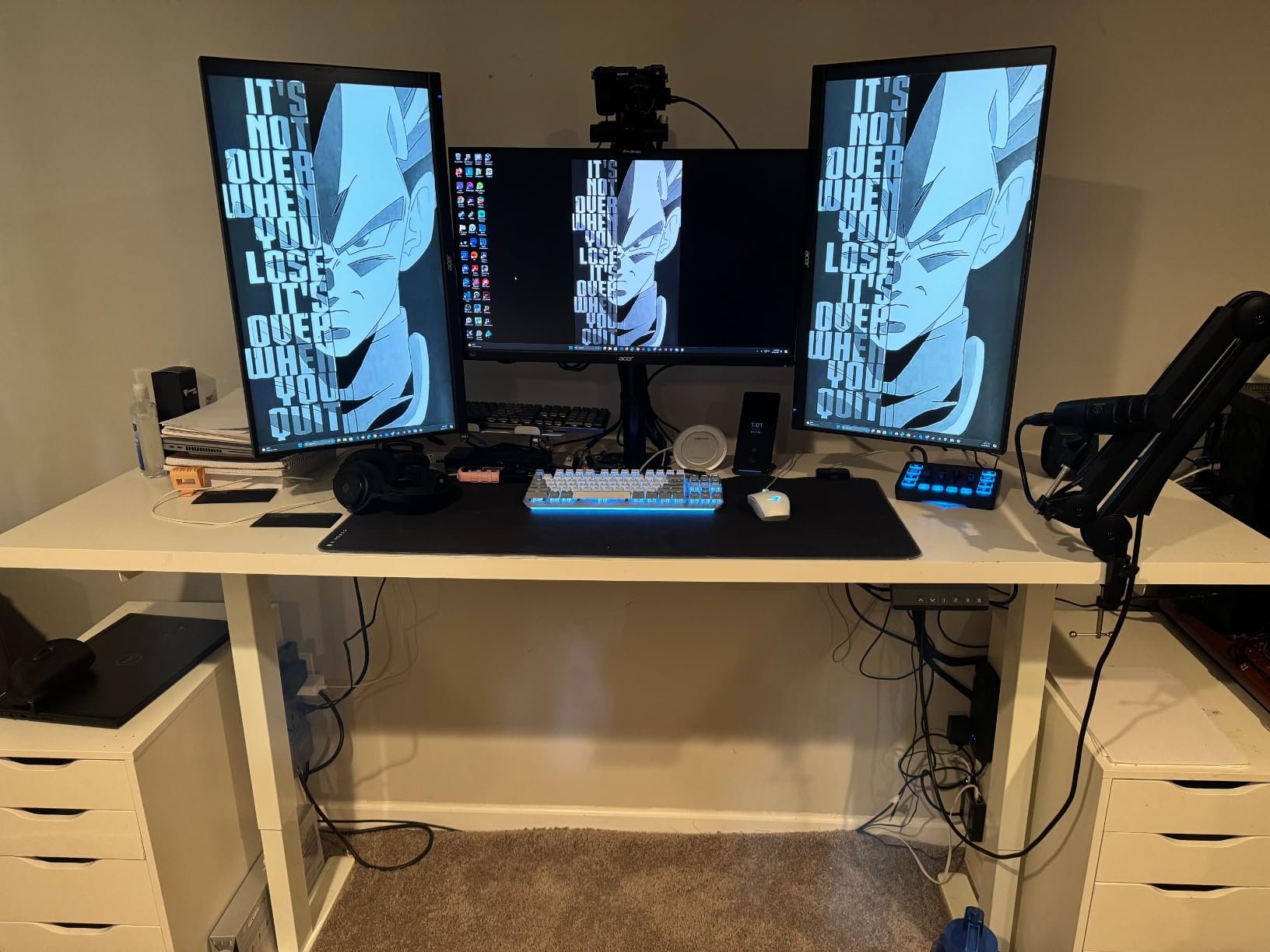 VIVO Heavy Duty Dual Motor Electric Sit Stand Desk Frame, 220 lbs Capacity up to 77 x 43 inch Tops, Memory Controller Height Adjustable Frame Only, Black, DESK-E-200B customer photo 1