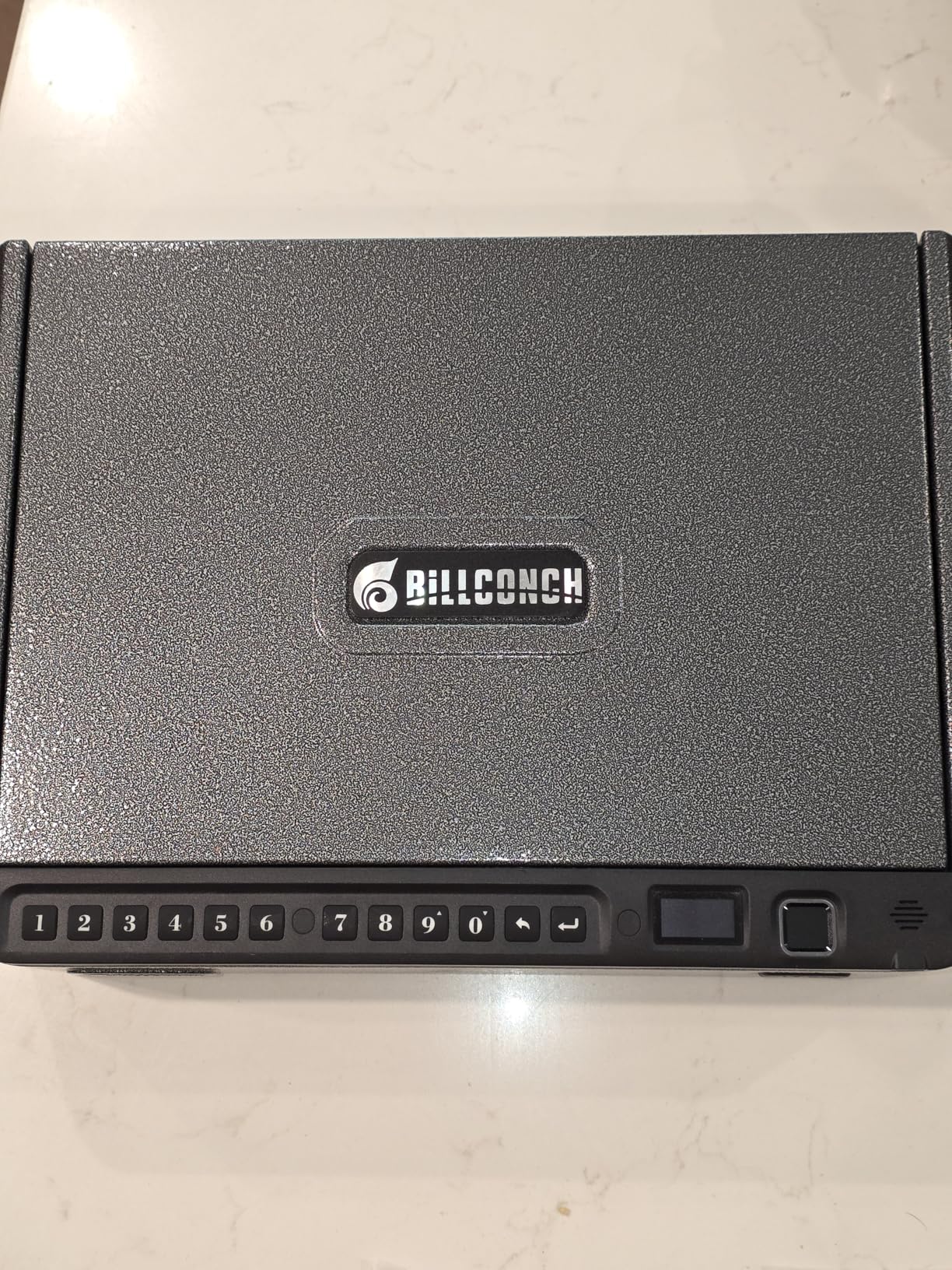 BILLCONCH Smart Gun Safe with Security Cable - Biometric Pistol Safe for Handgun 4 Ways Quick Access with Fingerprint/Keypad/Key/APP Lock, for Nightstand Bedside Home Car with LCD and Voice Guide customer photo 1