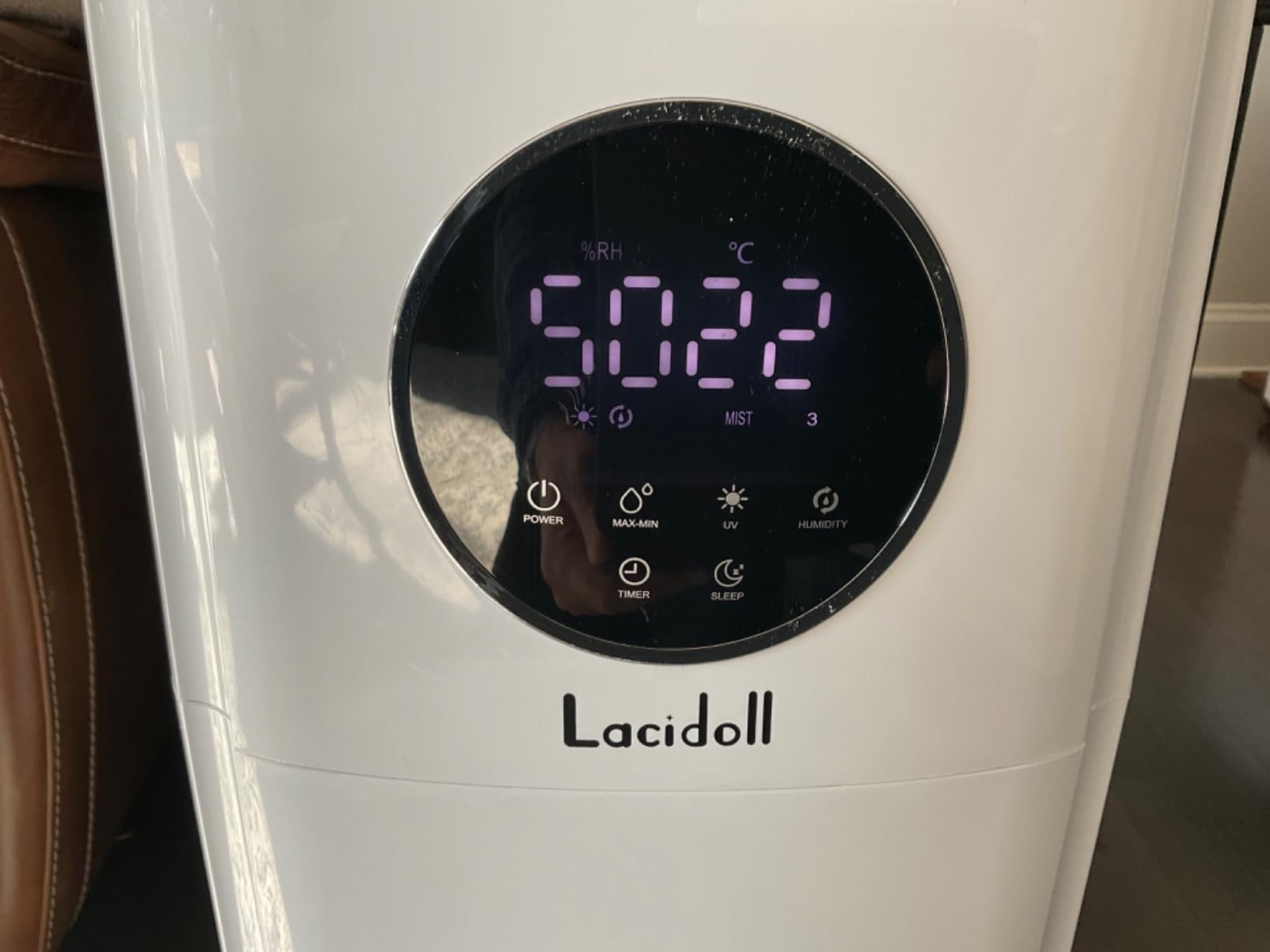 LACIDOLL Humidifiers for Large Room Whole House Humidifier for Home 2000 sq.ft, 5.5Gal Cool Mist Top Fill Humidifier Floor Humidifier 21L 2000ML/H Dual 360° Nozzles 3 Speed customer photo 2