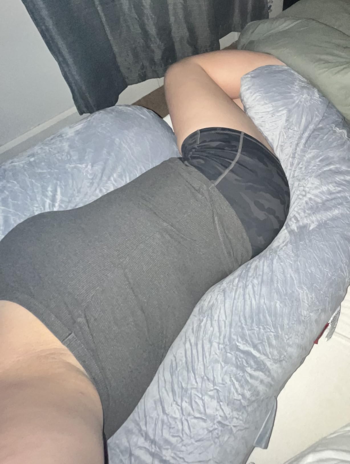 Momcozy Pregnancy Pillows for Sleeping, U Shaped Full Body Maternity Pillow with Removable Cover - Support for Back, Legs, Belly, HIPS for Pregnant Women, 57 Inch Pregnancy Pillow for Women, Grey customer photo 1
