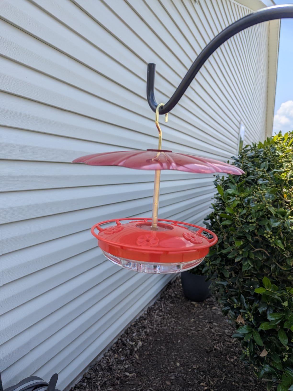 FEED GARDEN Hummingbird Feeders for Outdoors, 2 Pack 16oz Leak-Proof Dish-Style Nectar Feeder Built-in Ant Moat, 5 Feeding Ports, Wide Mouth Easy Clean, BPA-Free Garden Decor Gifts customer photo 1