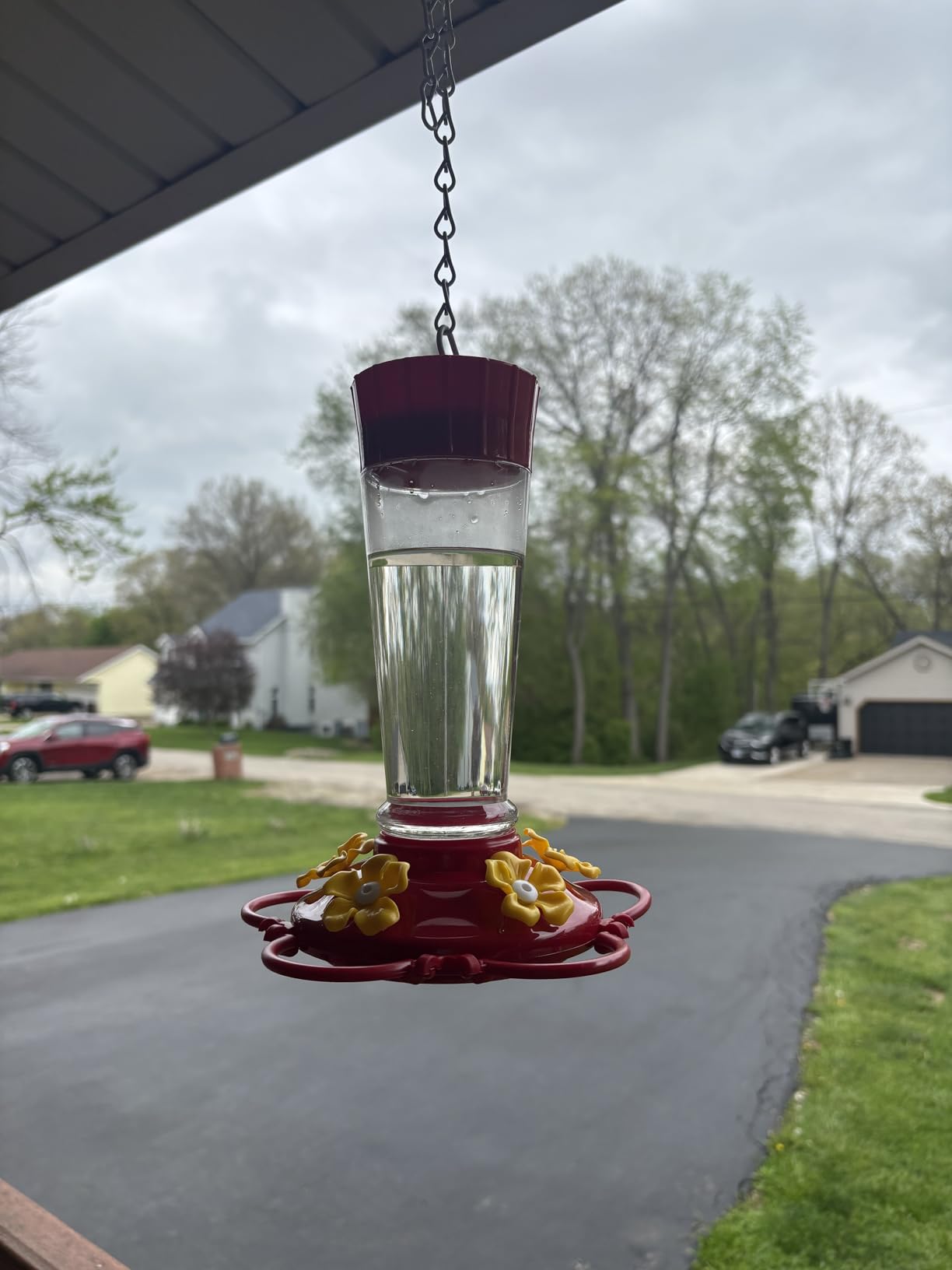 Hummingbird Feeder 10 oz [Set of 2] Plastic Feeders for Outdoors, with Built-in Ant Guard - Circular Perch with 5 Feeding Ports - Wide Mouth for Easy Filling/2 Part Base for Easy Cleaning customer photo 1