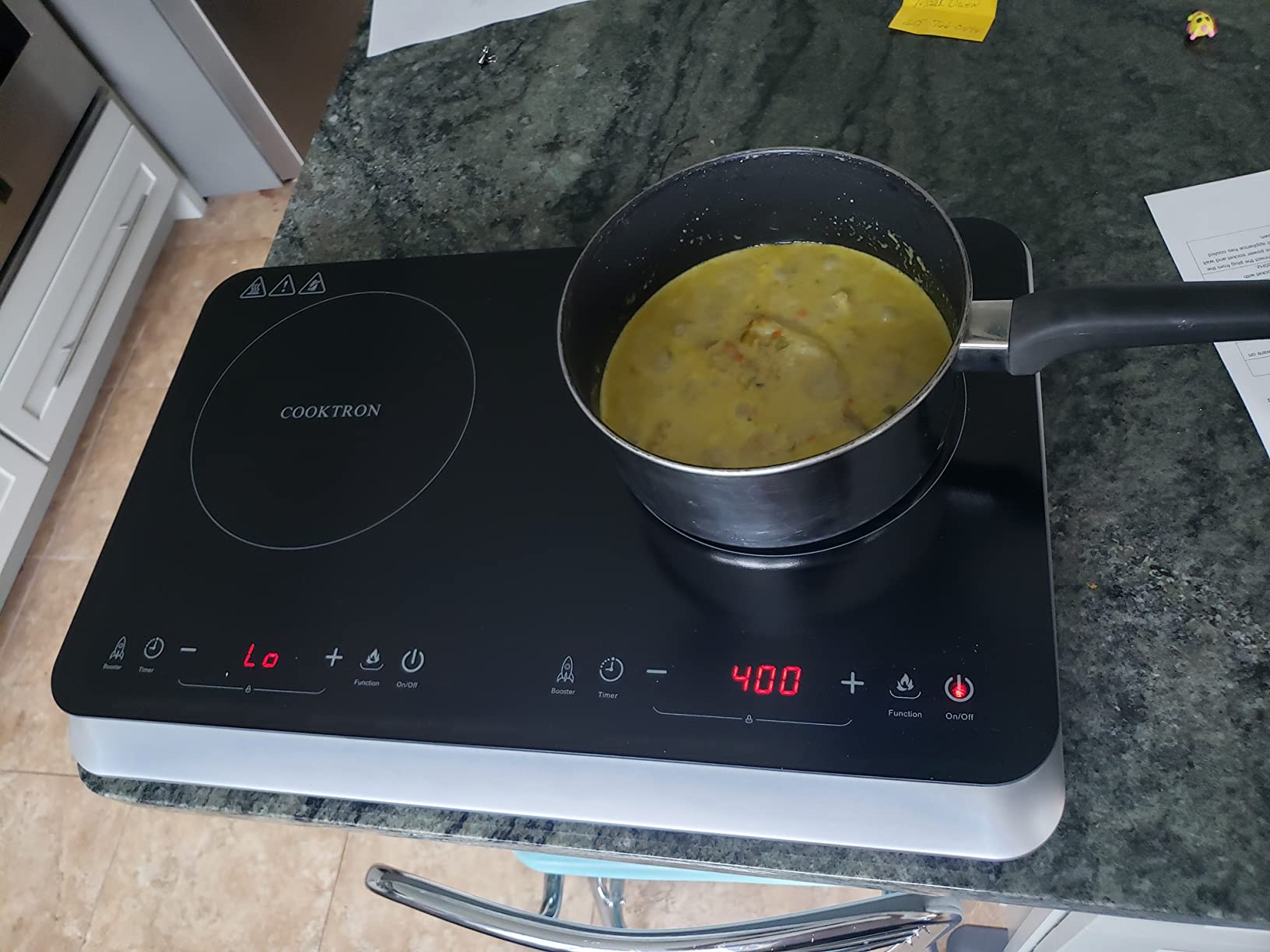 COOKTRON Double Induction Cooktop Burner with Fast Warm-Up Mode, 1800W 2 Burner with 10 Temperature 9 Power Settings, Portable Dual Induction Cooker Cooktop with Child Safety Lock & Timer customer photo 2