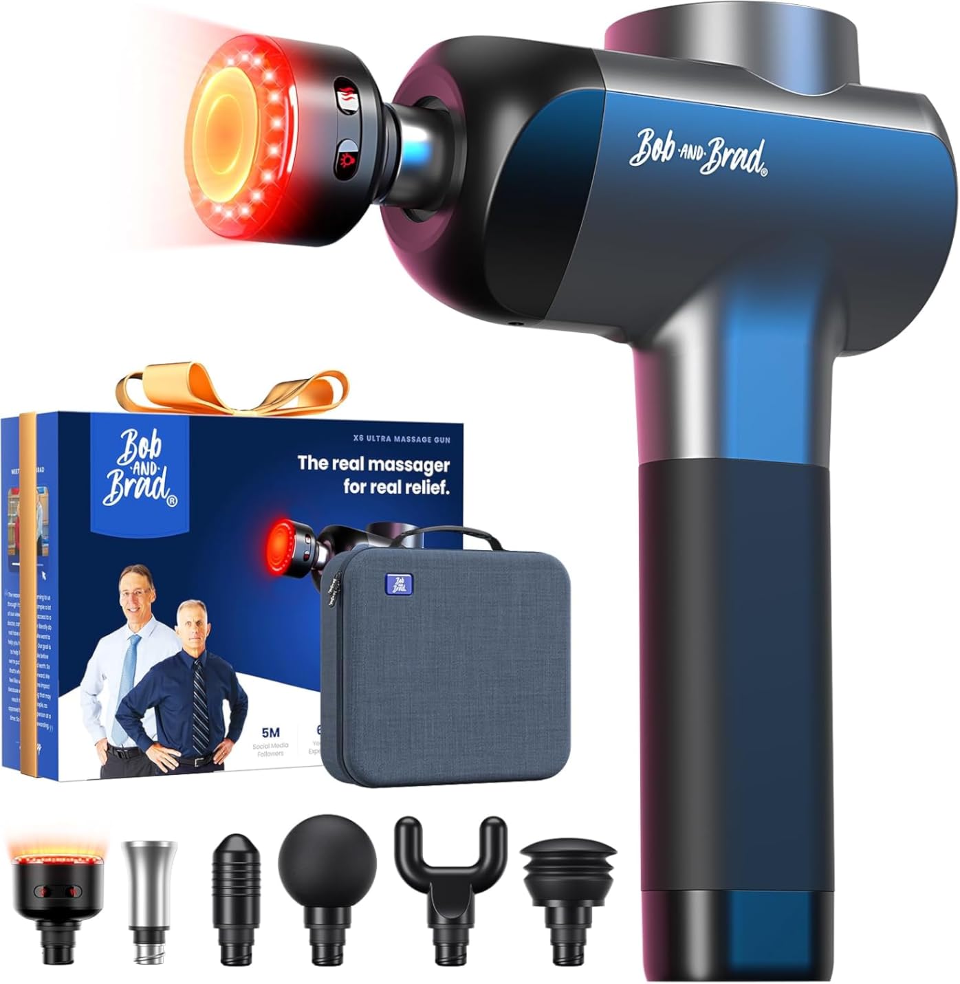 BOB AND BRAD X6 Pro Massage Gun Deep Tissue Percussion with Metal Head Therapy, Professional Muscle Massage Gun for Athletes, Electric Massager Gun for Pain Relief, Christmas Gift for Men Women Dad Mom customer photo 1