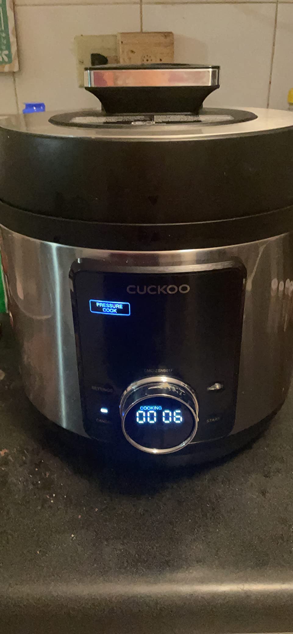 CUCKOO Pressure Cooker 10 Menu Options: Steamer, Slow Cook, Saute, Porridge, and More, User-Friendly LED Display, Stainless Steel Inner Pot, 24 Cup / 6 Qt (Uncooked) CMC-ZSN601F Black customer photo 2