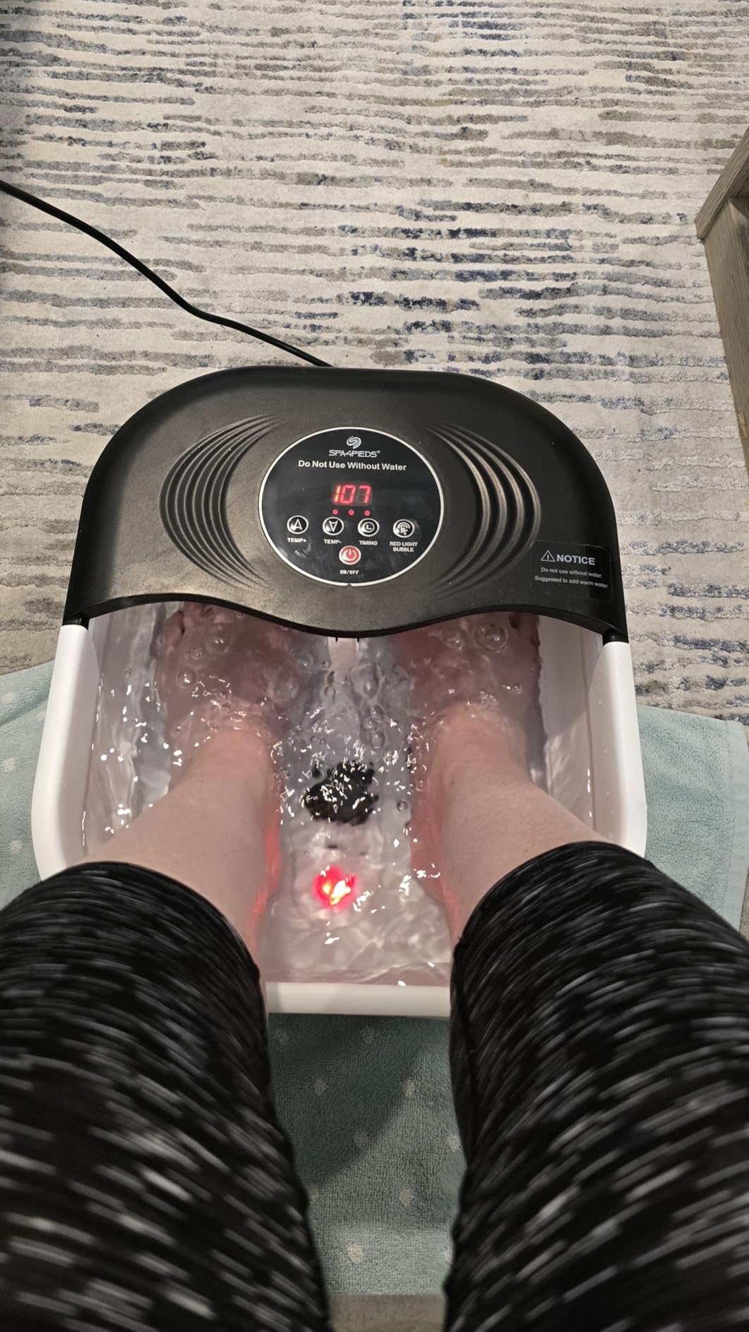SPA4PIEDS Foot Spa Bath Massager with Heat, Bubble Jets, Red Light & Timer, Pedicure Foot Spa with 95-118℉ Temperature Control, 8 Shiatsu Rollers, Pumice Stone, Gift for Women,Men,Dad customer photo 1