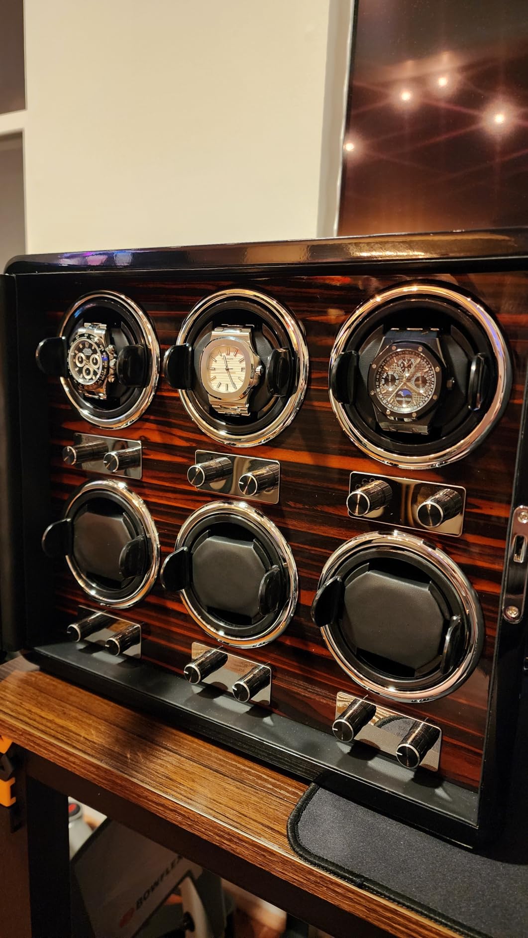 Oryx Watch Winders for 3/6 Automatic Watches Wooden Rotating Watch Box 15 Rotation Modes Setting Display Case with LED Light, AC or USB Powered Super Quiet Mabuchi Motor customer photo 1
