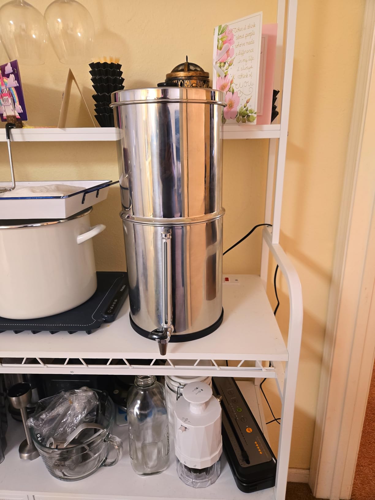 Purewell 3-Stage 0.01um Ultra-Filtration Gravity Water Filter System, NSF/ANSI 42&372 Certification, 304 Stainless Steel Countertop System with 2 Filters and Stand, Reduce 99% Chlorine, 2.25G, PW-OB customer photo 1
