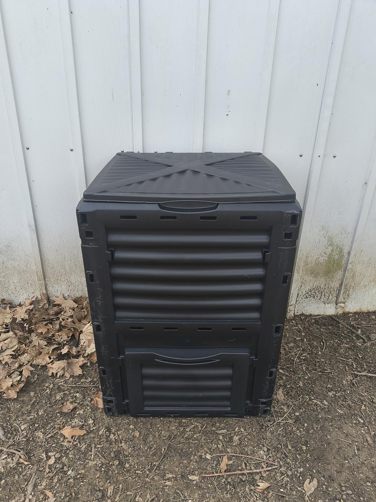 F2C Compost Bin 80 Gallon, Includes Gloves, Large Compost Bin w/Top Flip Latch-on Lid, Bottom Exit Door Aerating Outdoor Garden Compost Box, BPA Free Material for Backyard Outdoor, Black customer photo 2