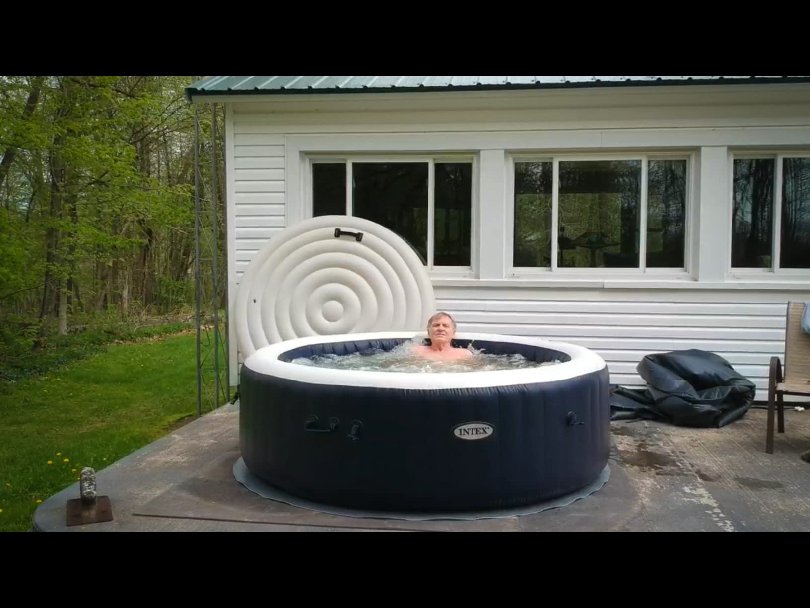 INTEX 28429EP PureSpa Plus Bubble Massage Spa Set: Inflatable Hot Tub Includes - 2 Contoured Headrest - LED Light - 4 Person Capacity - 77