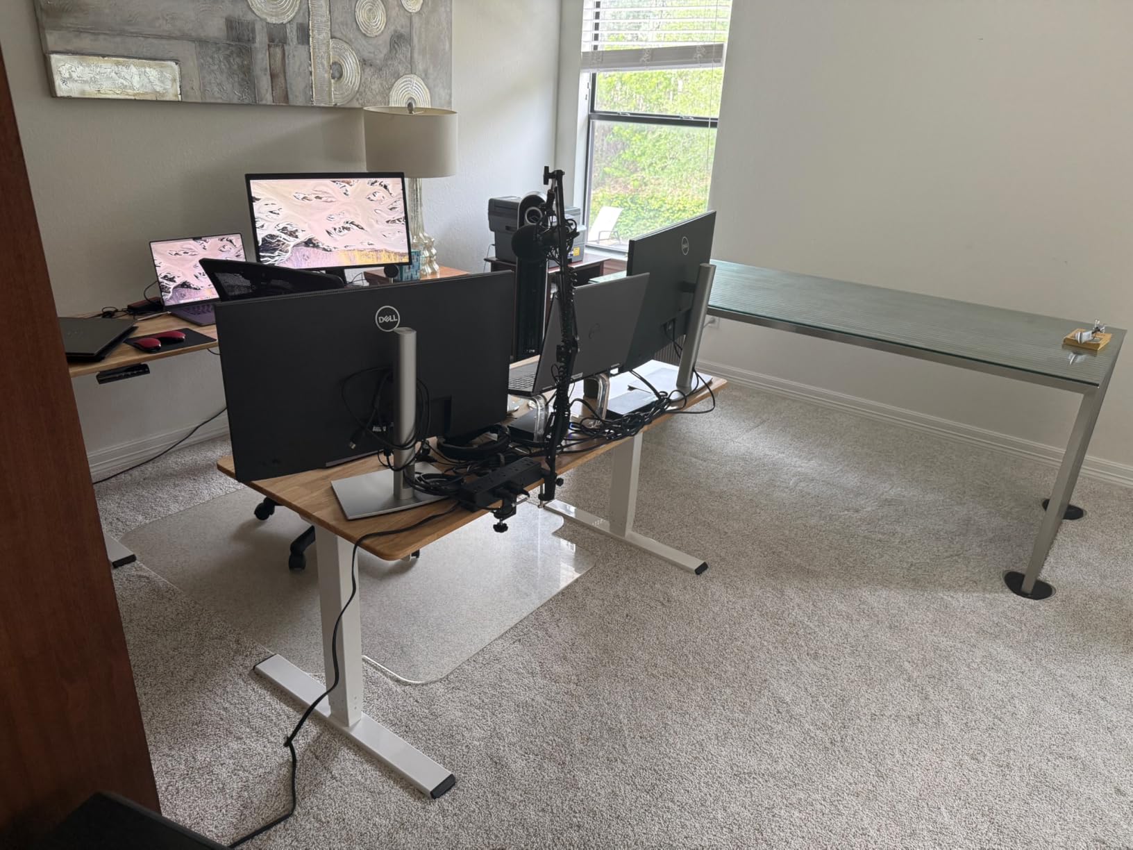 FlexiSpot E6 Bamboo 3-Stage Dual Motor 72 x 30 Electric Standing Desk Sit Stand Up Desk, Holds 220 lbs, Adjustable Height w/ Memory Presets, Solid Bamboo Desktop & Black Frame, Ships in 2 Boxes customer photo 1