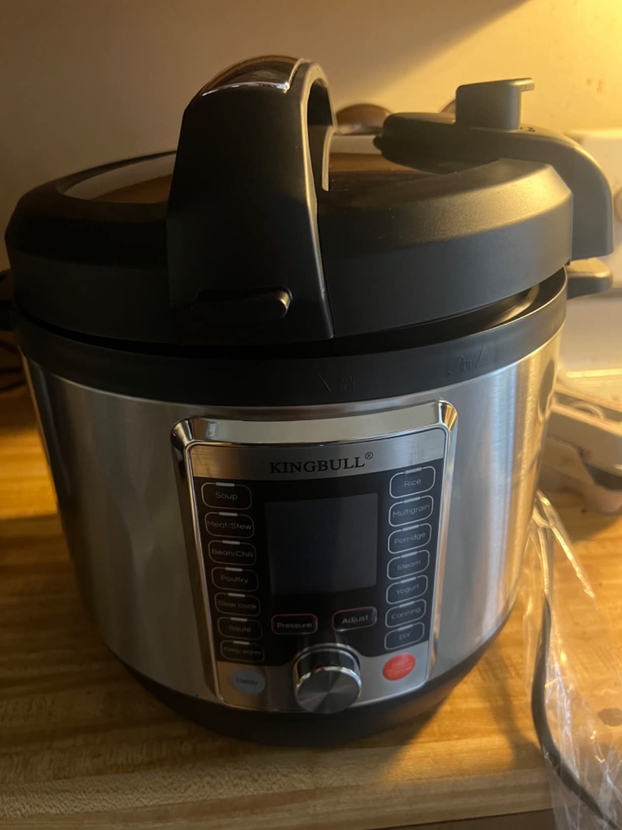 KINGBULL 14-in-1 Electric Pressure Cooker 8 Quart, Stainless Steel Multi Cooker with LCD Display and Knob Control, Slow Cooker, Rice Cooker, Steamer, Sauté, Yogurt Maker, Warmer, DIY Mode customer photo 2