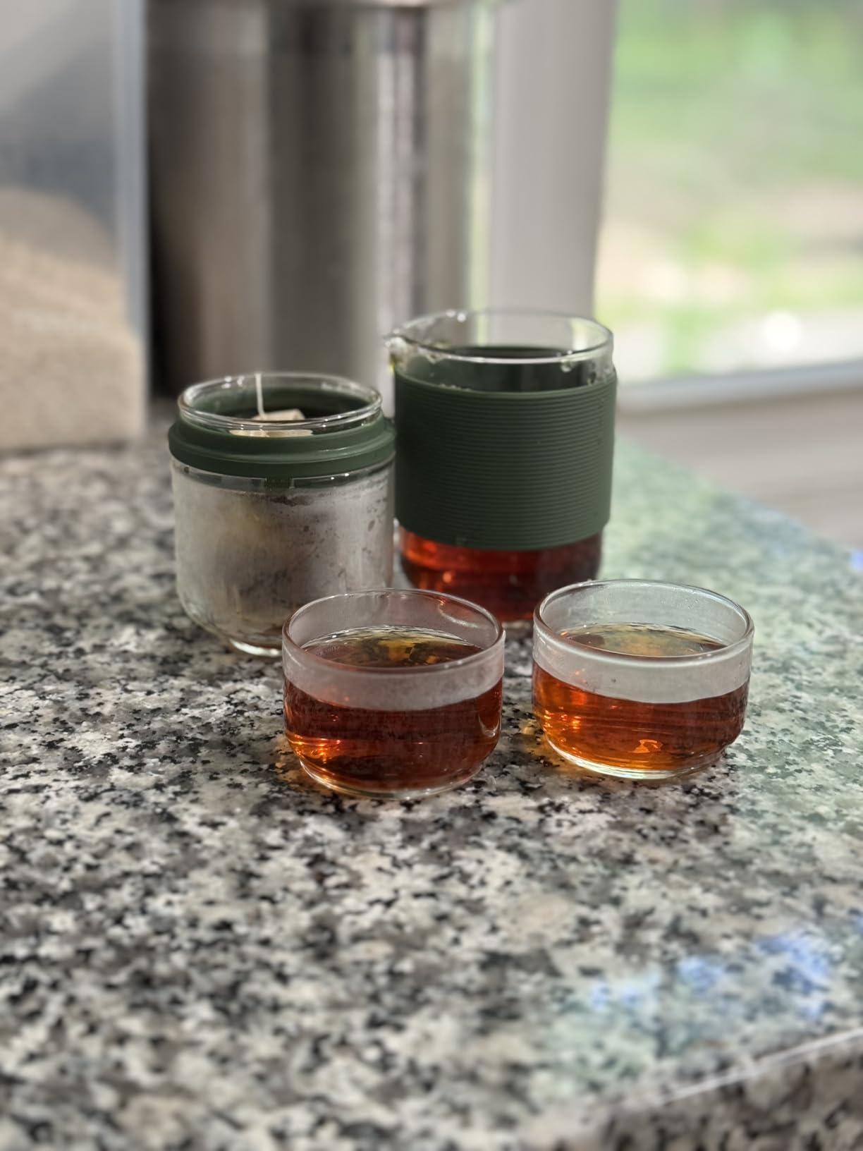 Glass Tea Set, Portable Small Gongfu Teapot with 1 Infuser, 2 Cups and 1 Master Mug, All in One Water Resistant Case for Travel customer photo 1