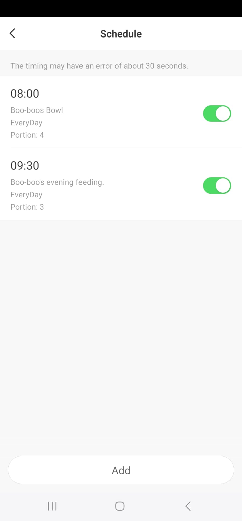 PAPIFEED Automatic Cat Feeder with App, 2.4G WiFi Cat Food Dispenser, 6L Timed Cat Feeder for Dry Food, 10 Meals/Day, 12 Portions/Meal, Dual Power Supply Smart Pet Feeder for Dog, White customer photo 2