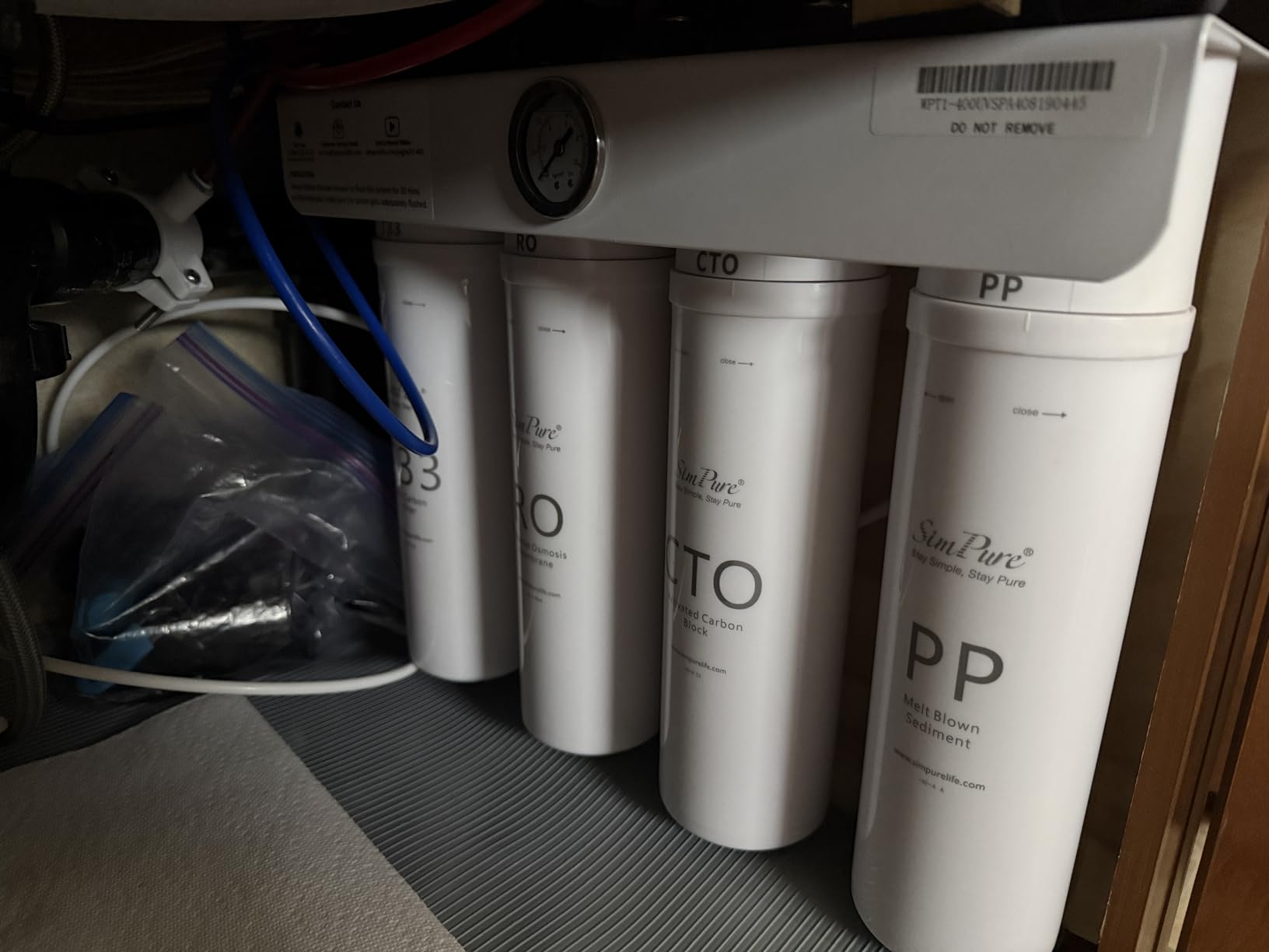 SimPure T1-400UV Tankless Reverse Osmosis System with UV, NSF/ANSI 58 Certified, Under Sink RO Water Filter System 400 GPD, 8 Stage Filtration Near 0 TDS, Built-in Pump, BPA Free, 1.5:1 Pure to Drain customer photo 1