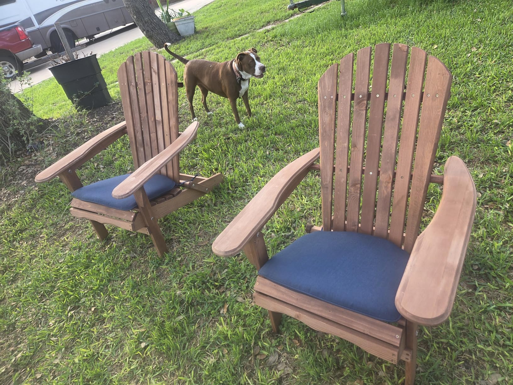 SoliWood Outdoor Wooden Folding Adirondack Chair Set of 2 with Pre-Assembled BackRest, Wood Patio Chair for Garden Backyard Porch Pool Deck Firepit customer photo 1